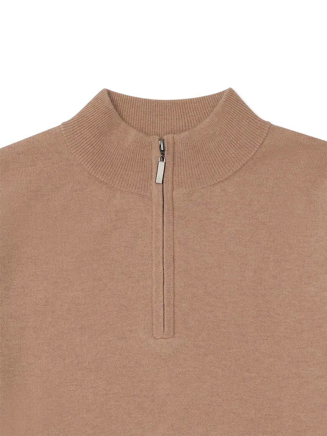 Camel Cashmere Wool Quarter - Zip Knit - Nazario Parisi & Sons