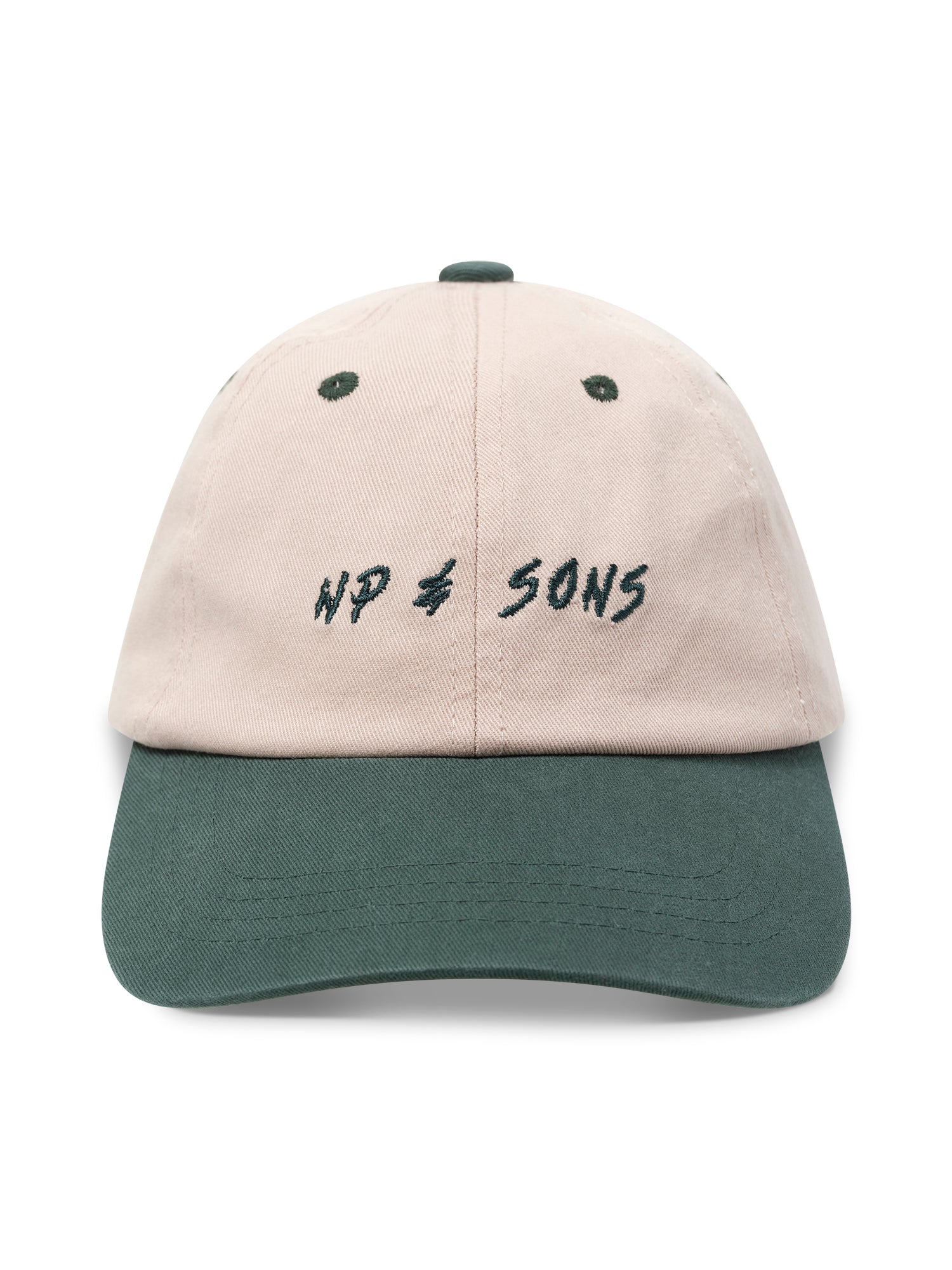 Ecru and Green NP Sons Cap - Nazario Parisi & Sons