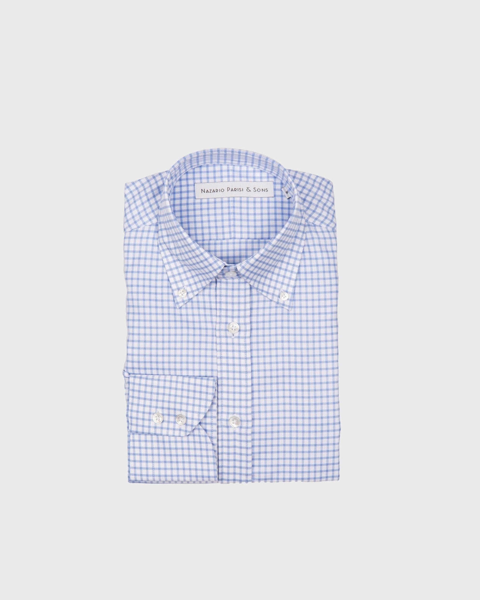 Firenze Blue Check Button Down Shirt - Nazario Parisi & Sons