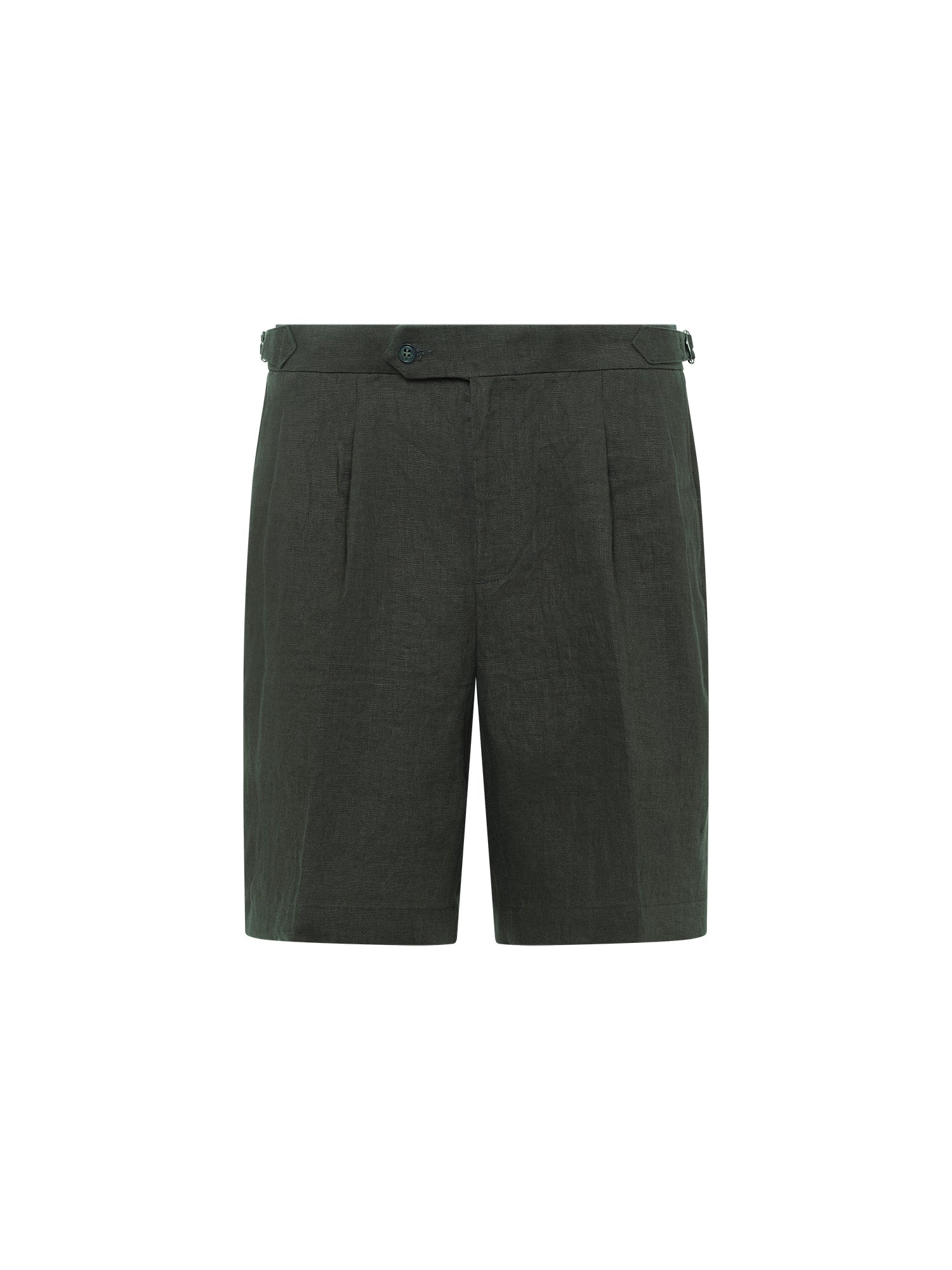Forest Green Linen Sidetab Short - Nazario Parisi & Sons