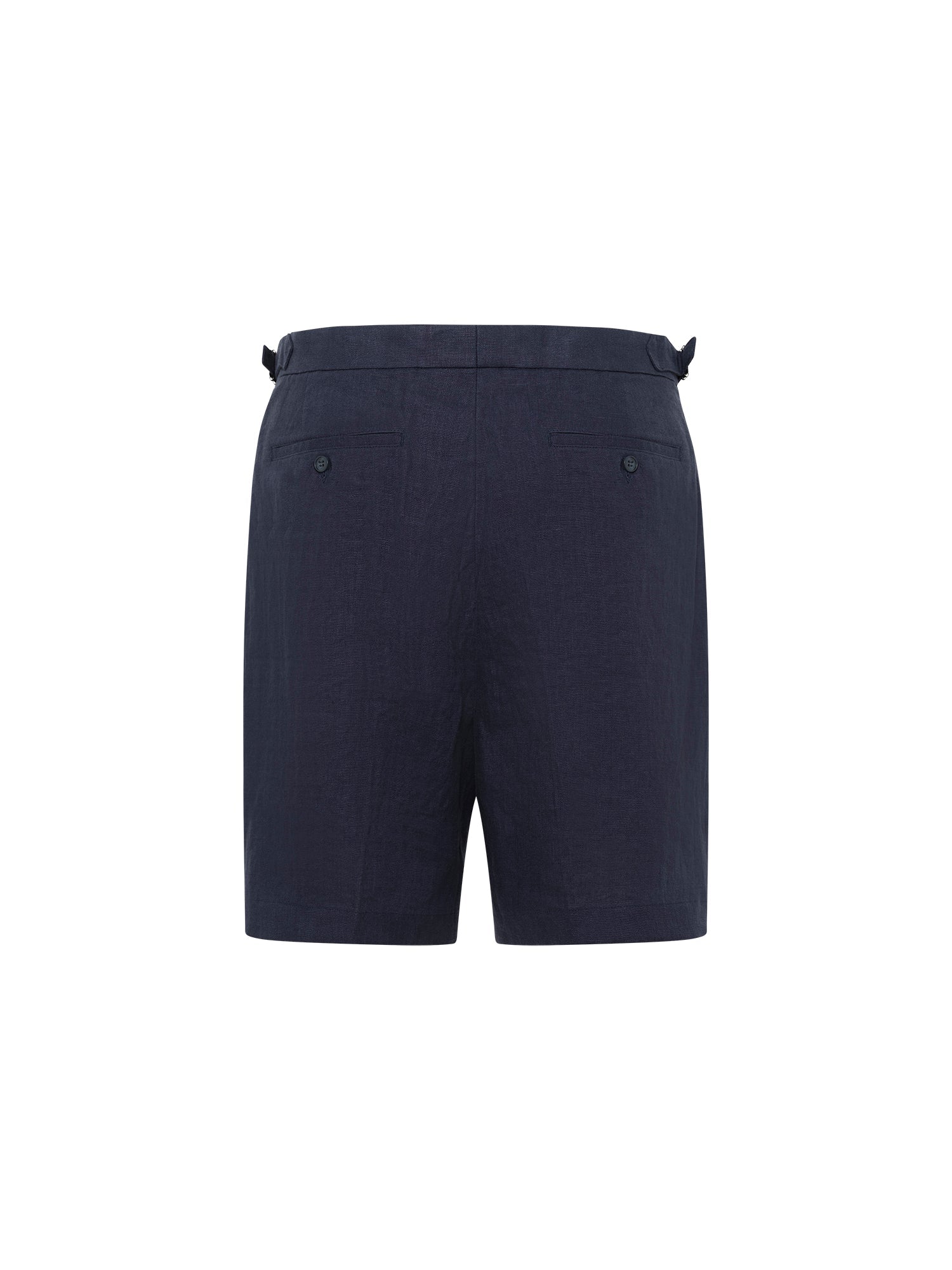 Marine Blue Linen Sidetab Short - Nazario Parisi & Sons
