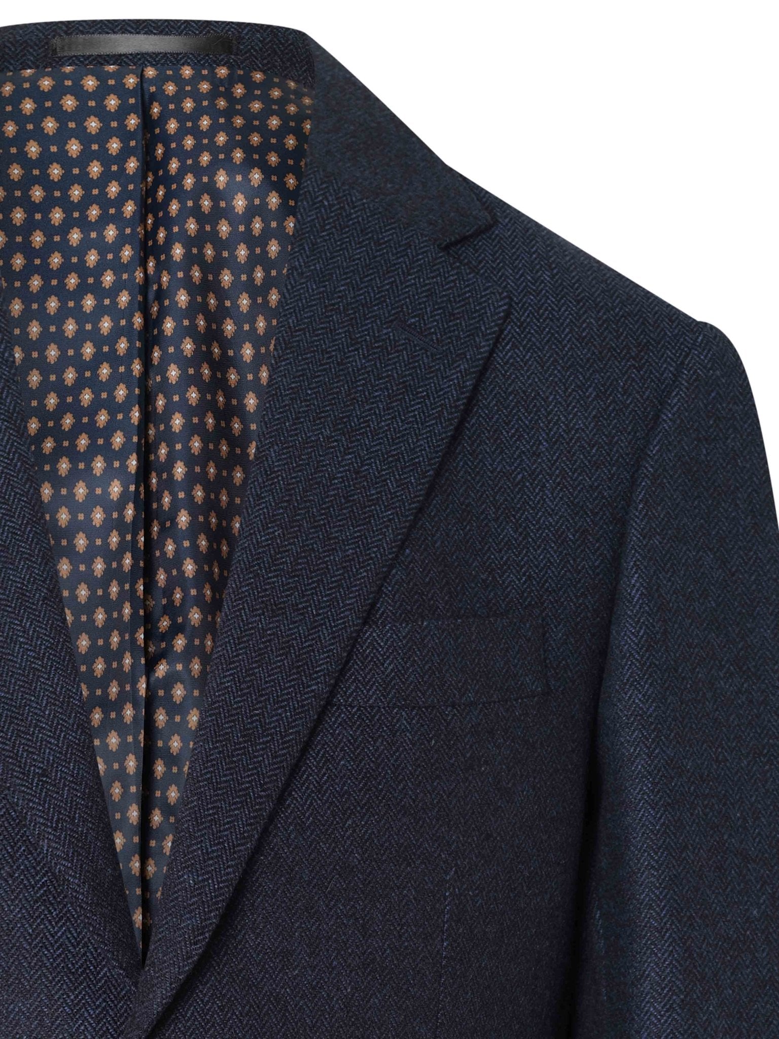 Navy Herringbone Villani Blazer - Nazario Parisi & Sons