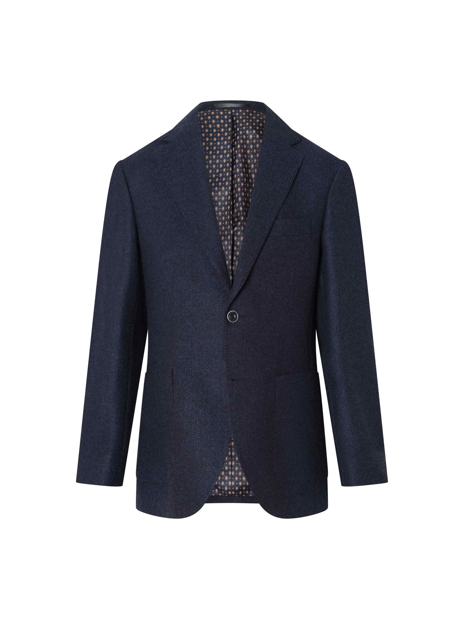 Navy Herringbone Villani Blazer - Nazario Parisi & Sons