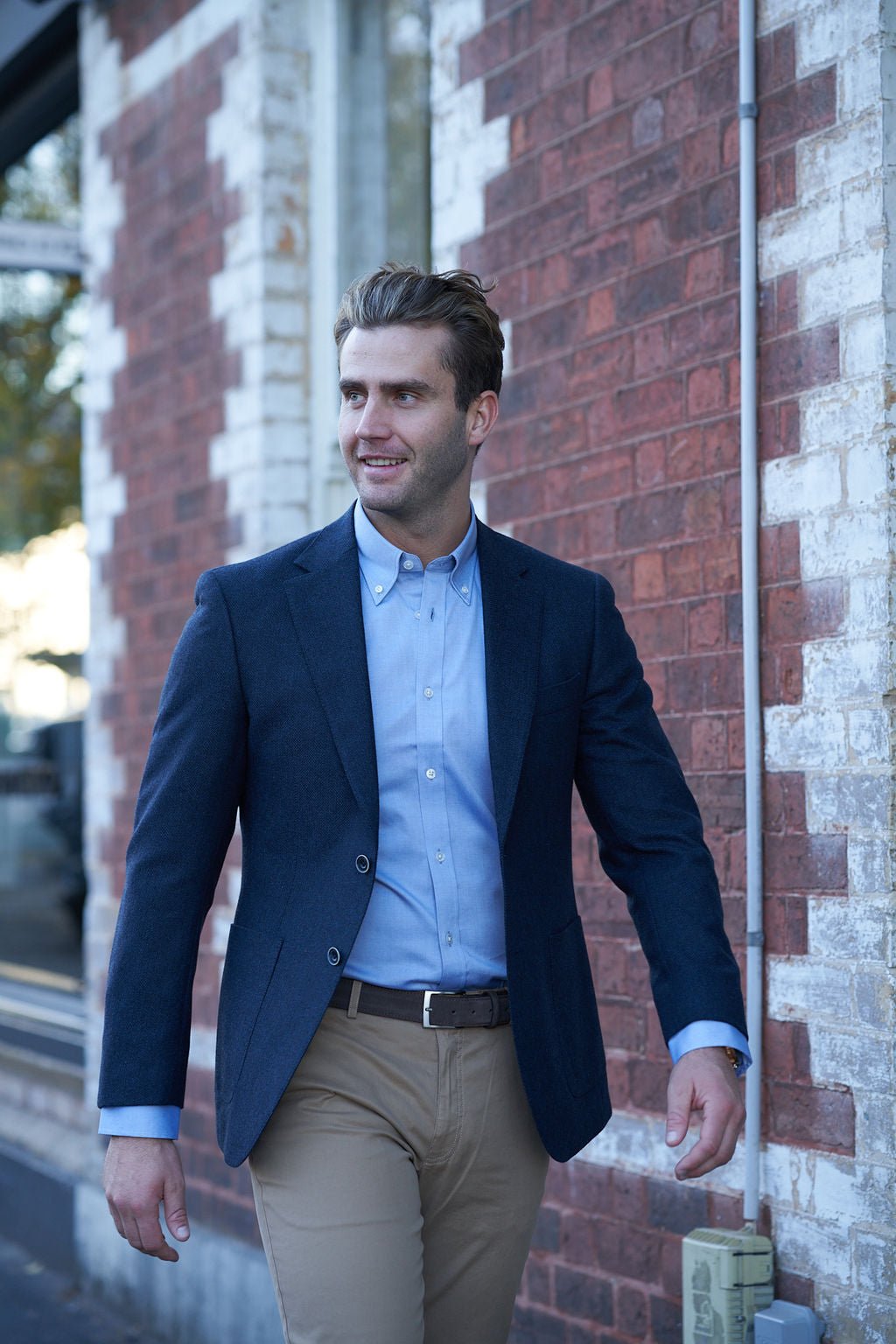 Navy Herringbone Villani Blazer - Nazario Parisi & Sons