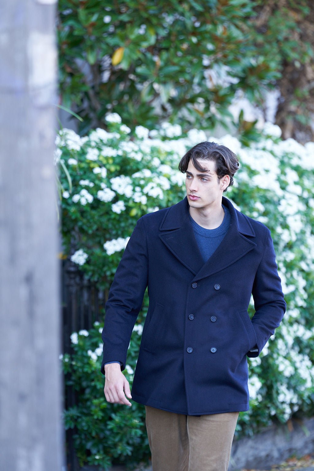 Navy Pea Coat - Nazario Parisi & Sons
