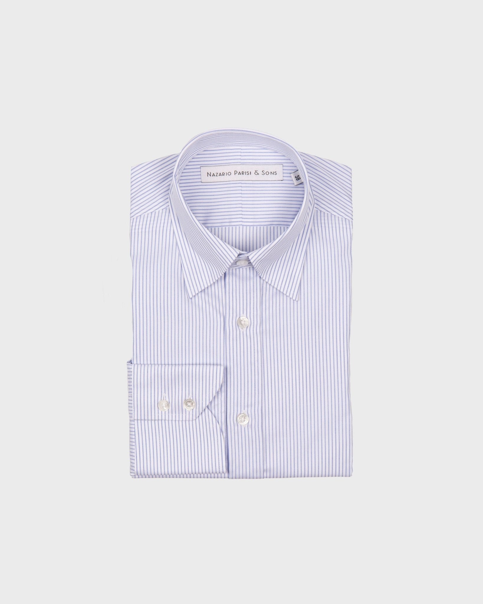 Tokyo Blue Stripe Hidden Button Shirt - Nazario Parisi & Sons
