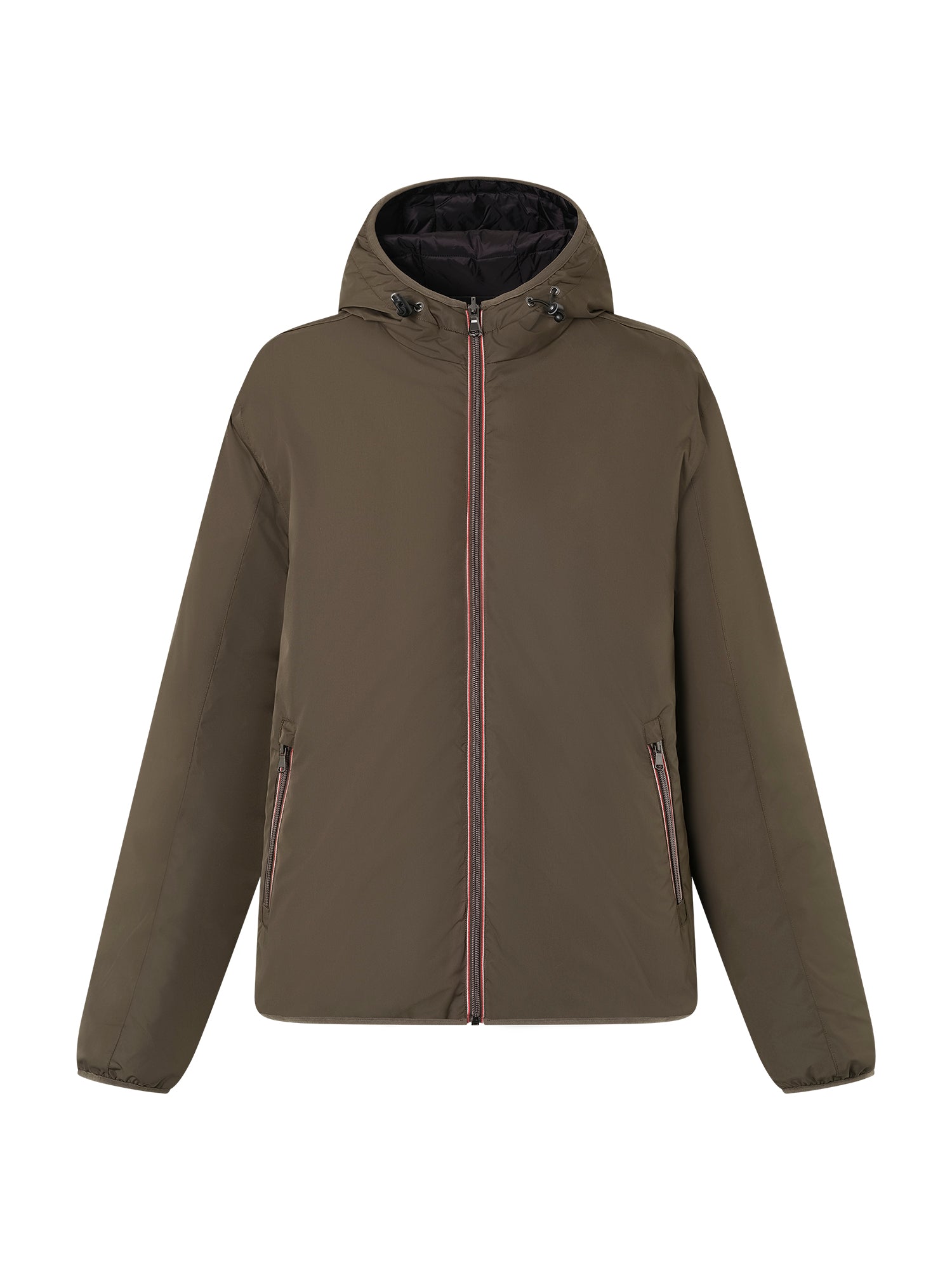 Olive/Black Reversible Hooded Puffer Jacket