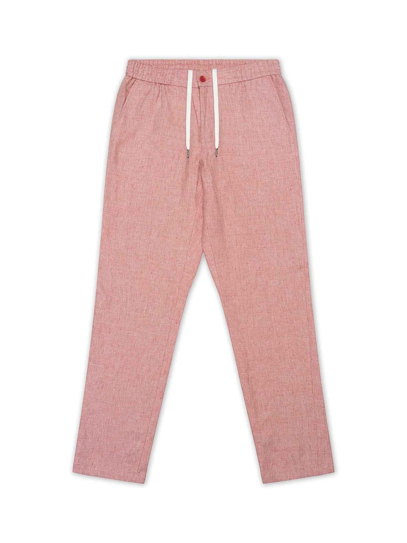 Coral Red Linen Jogger Pant