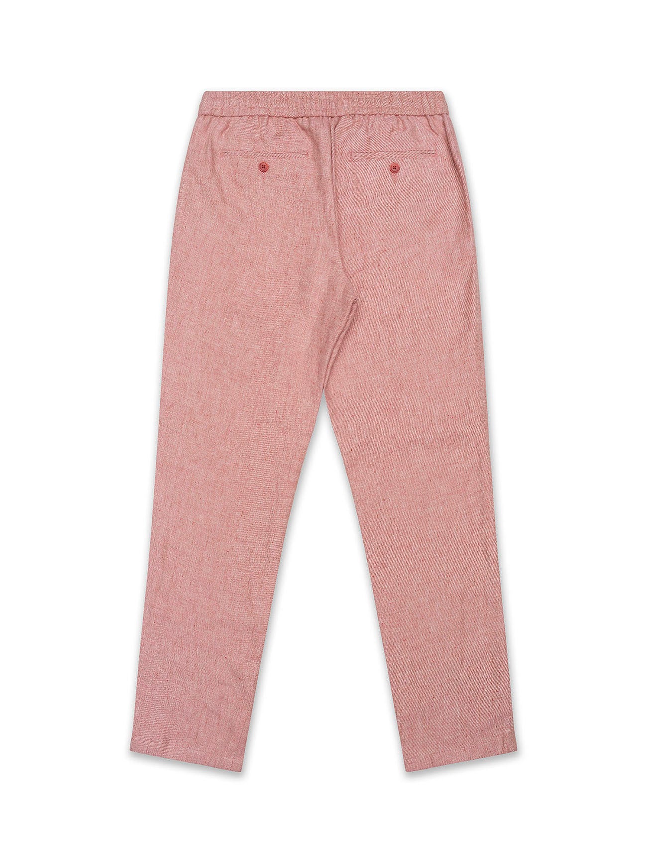 Coral Red Linen Jogger Pant
