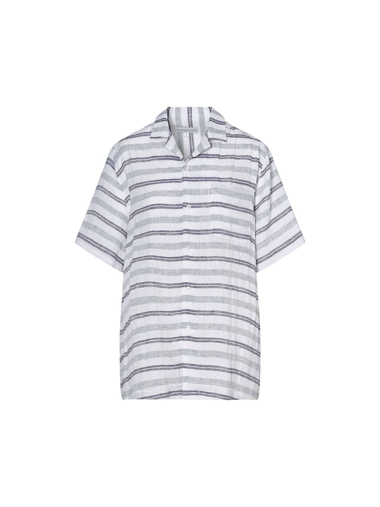 Formentera Navy Stripe Short Sleeve Shirt