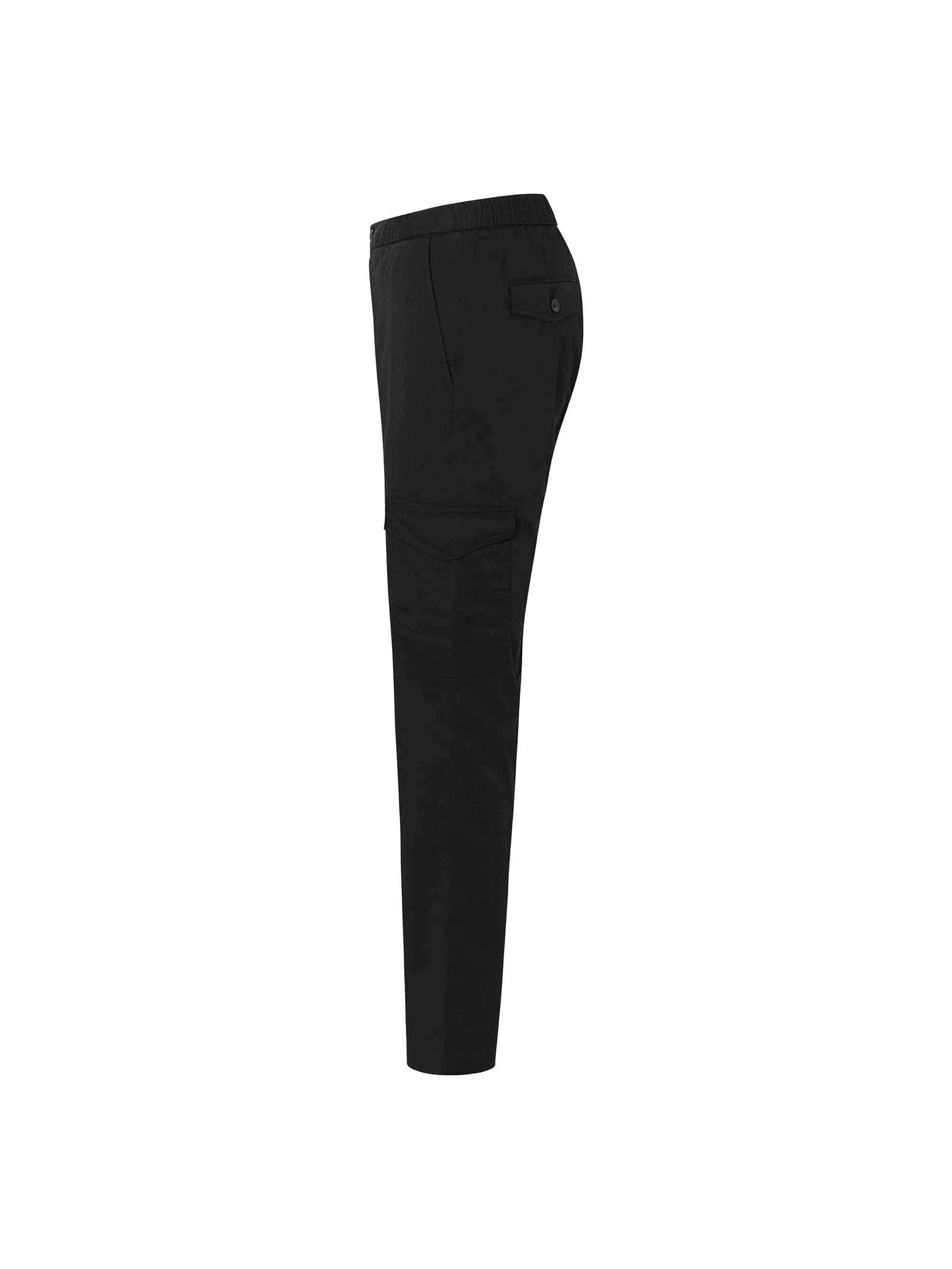 Black Cotton Cargo Jogger Pant