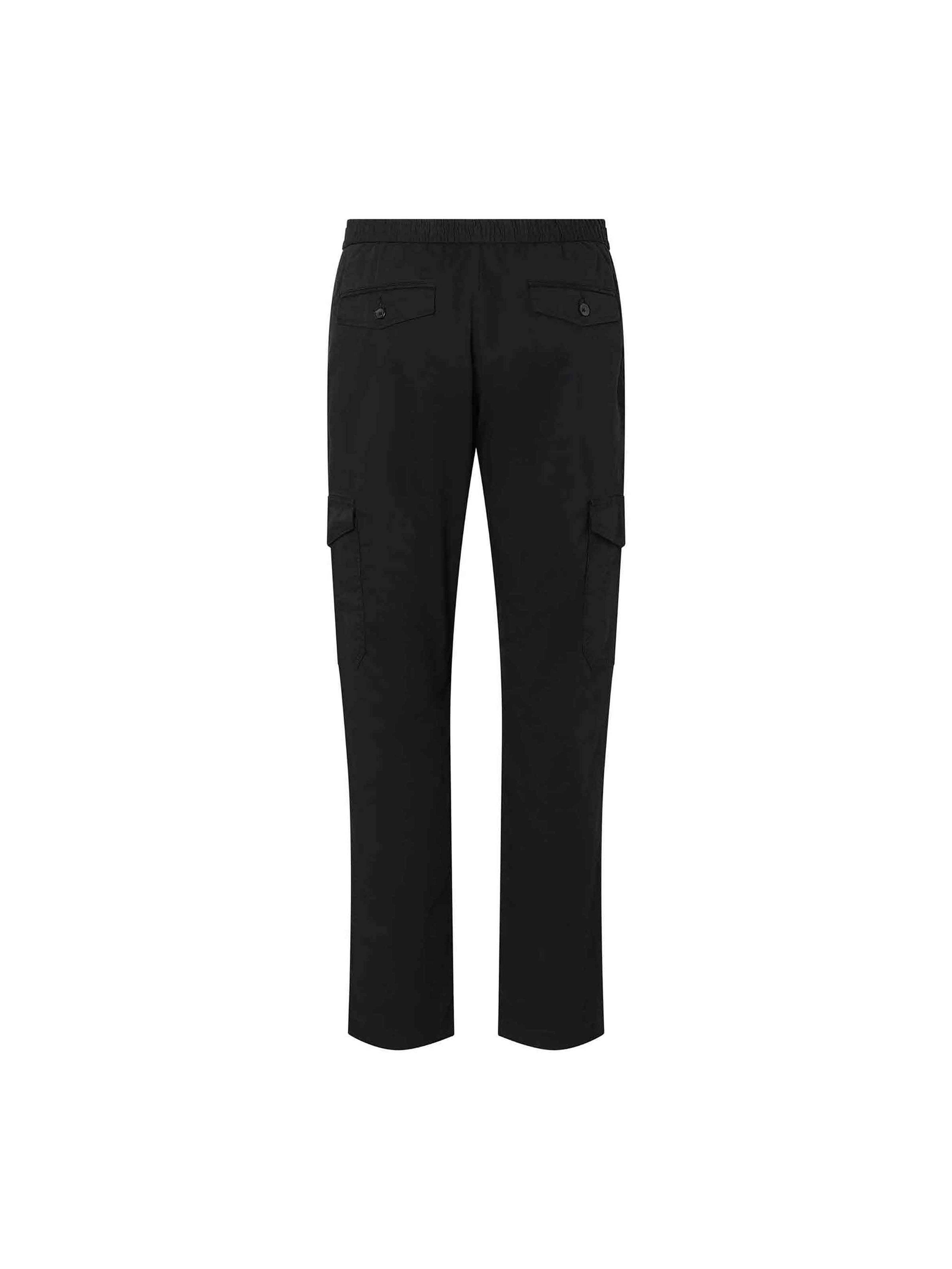 Black Cotton Cargo Jogger Pant
