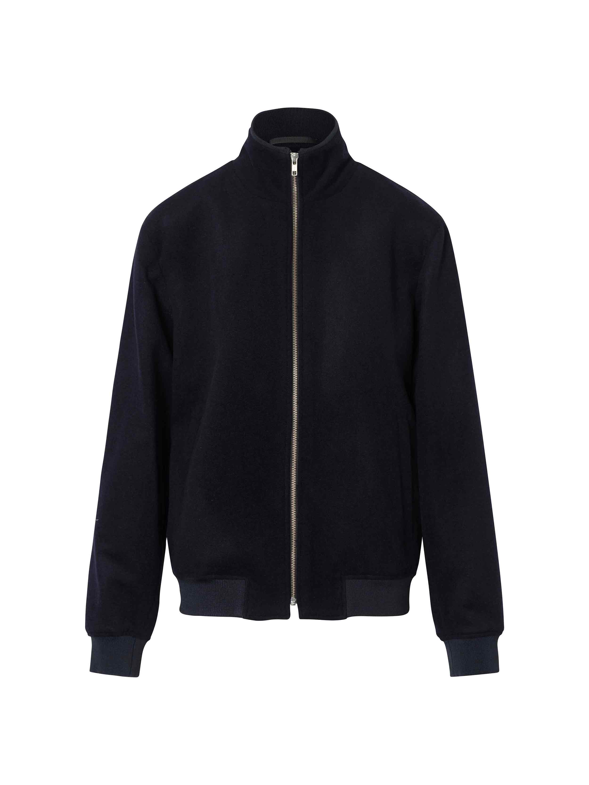 Wool Zip Bomber Jacket