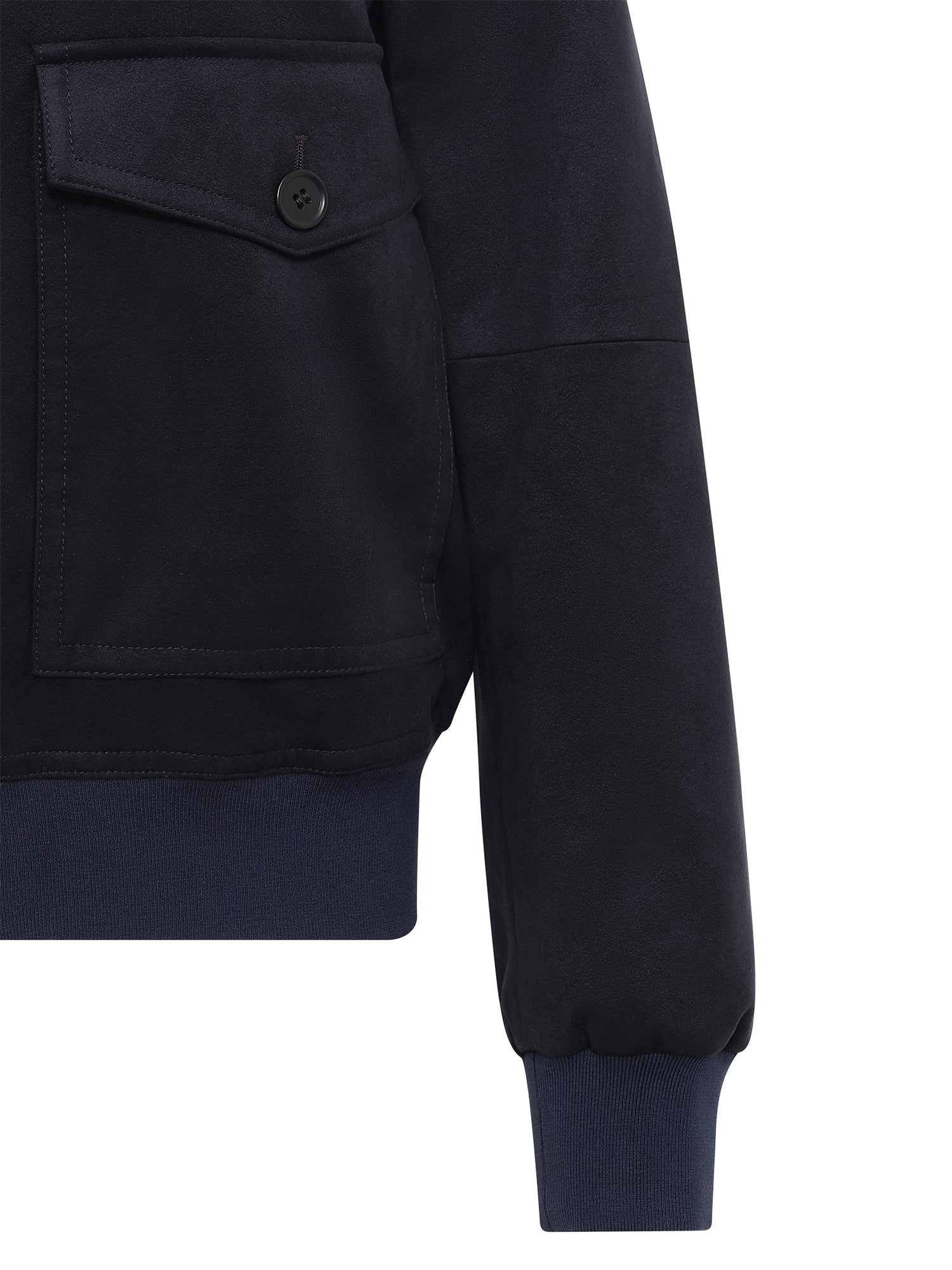 Navy Vegan Suede Jacket