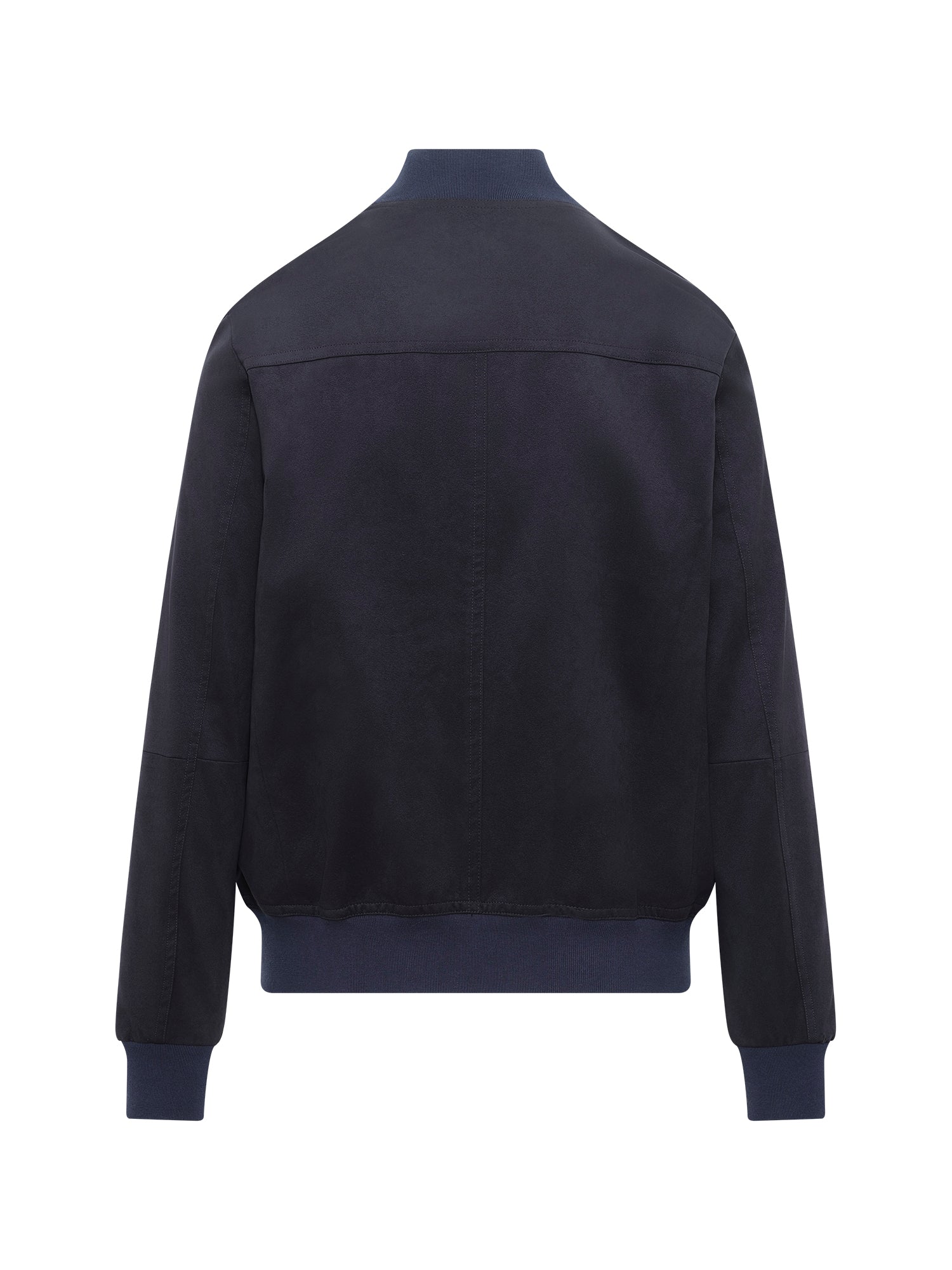 Navy Vegan Suede Jacket