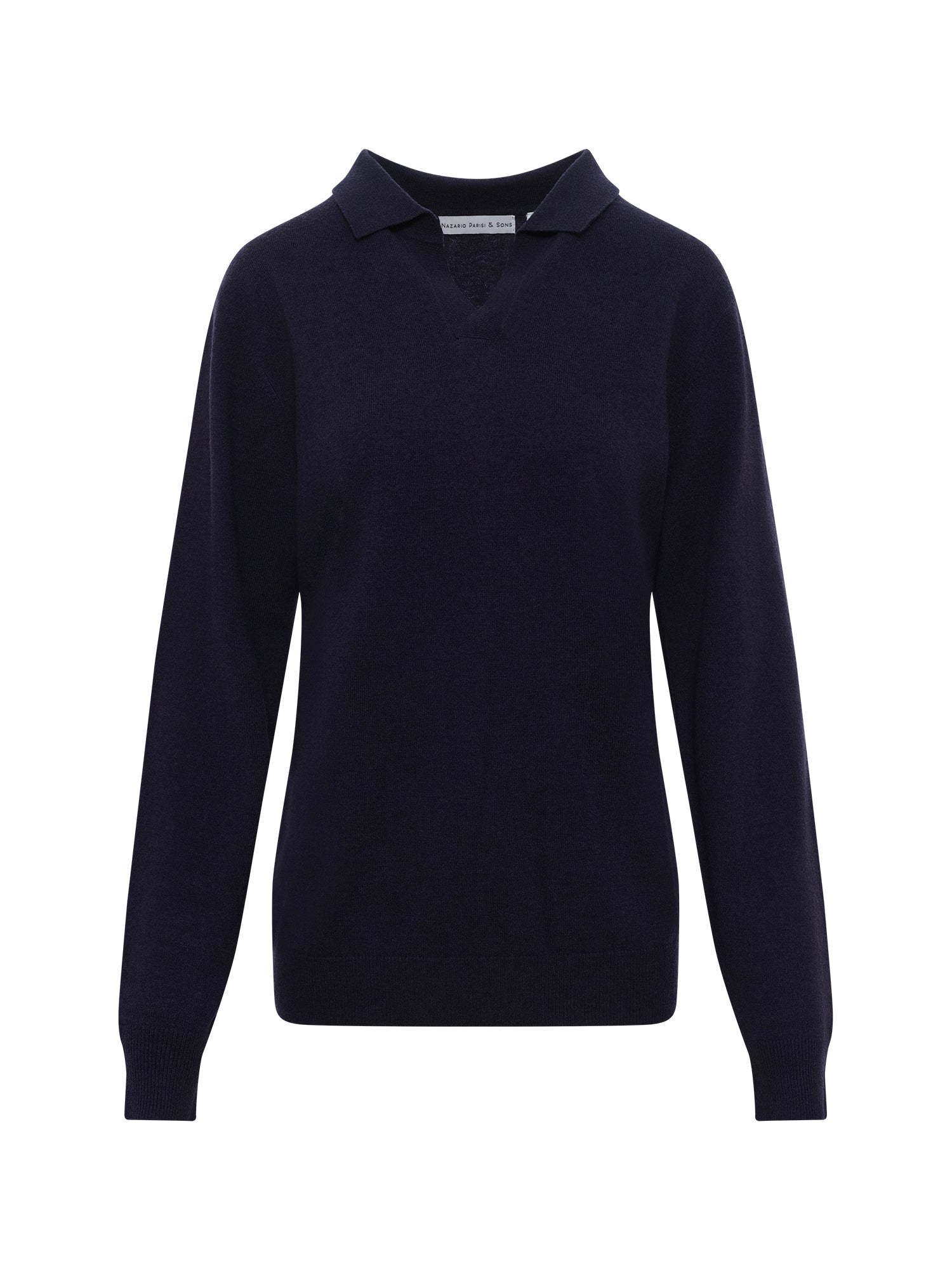 Navy Wool Cashmere Polo