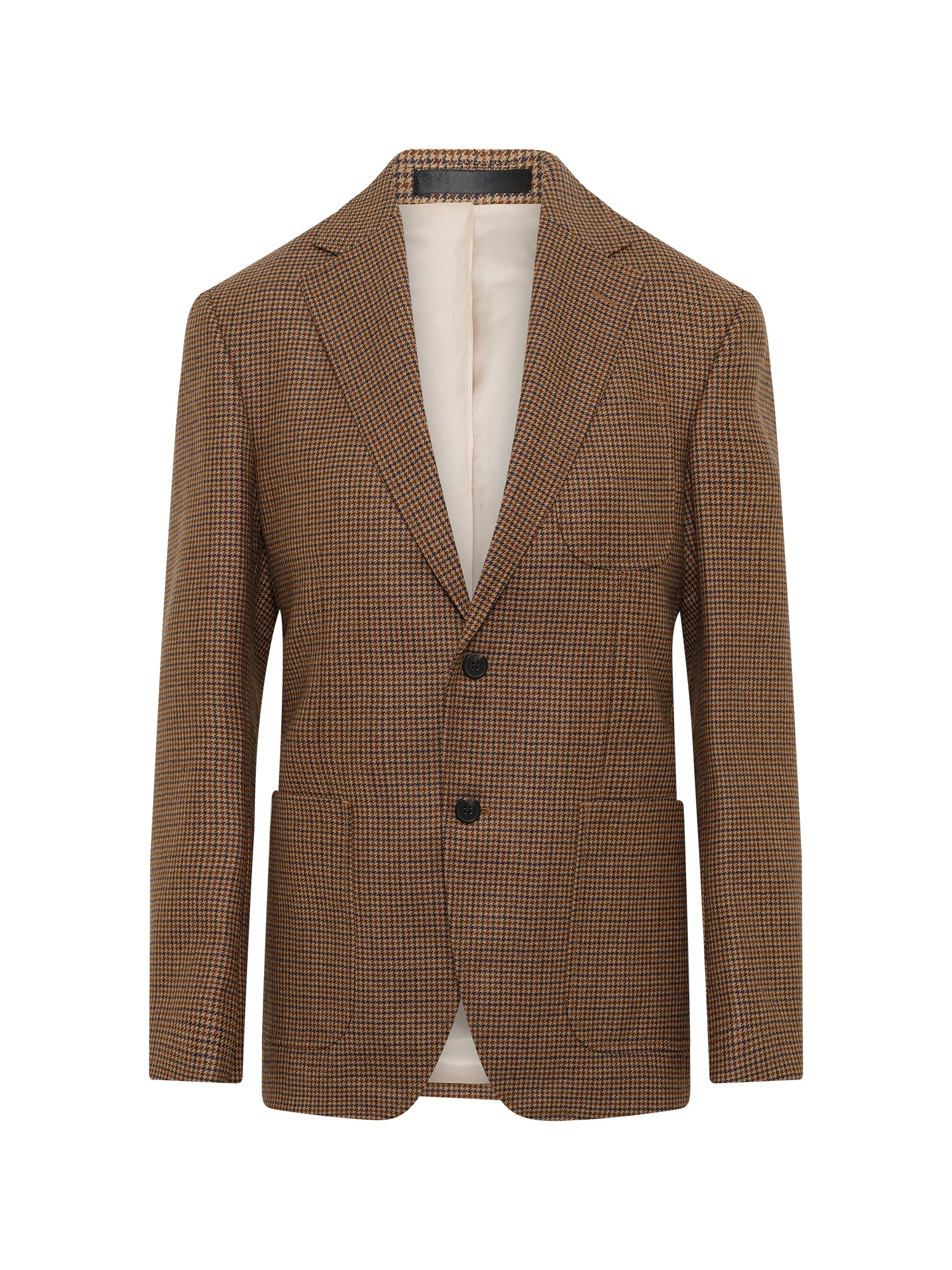 Deconstructed Sand Check Herringbone Blazer