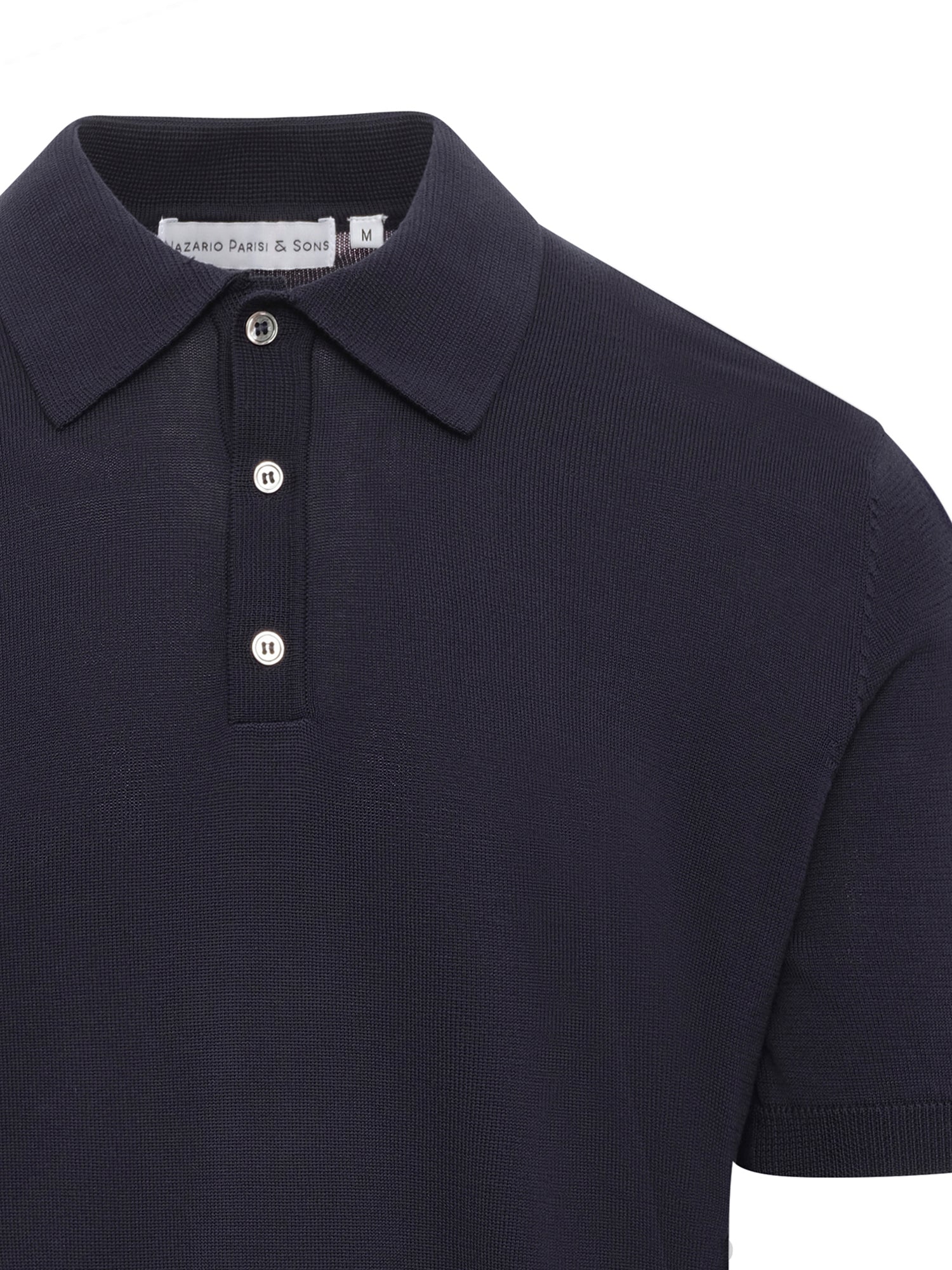 Navy Mercerised Cotton Short Sleeve Polo