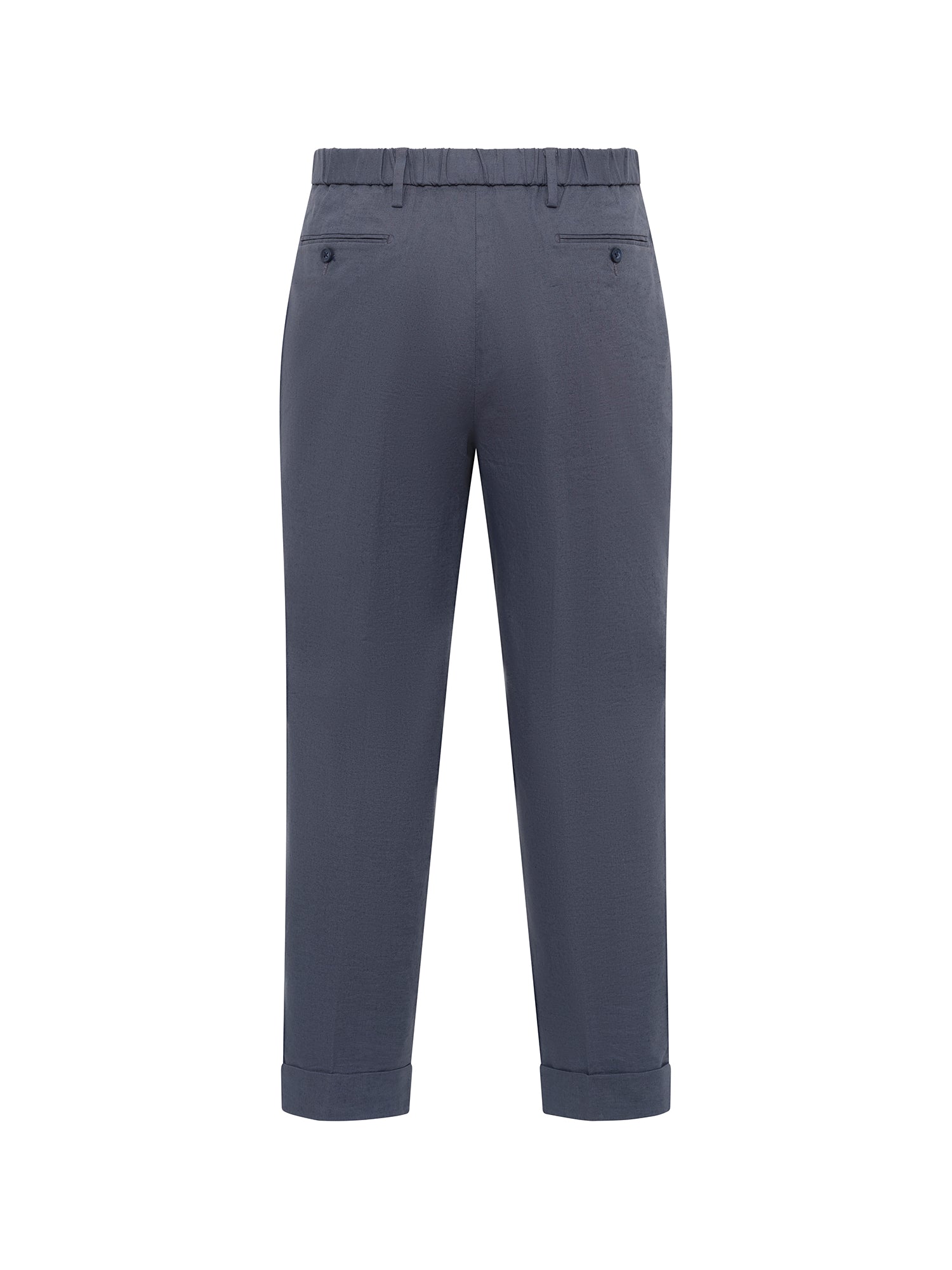 Steel Blue Relaxed Pleated Trouser