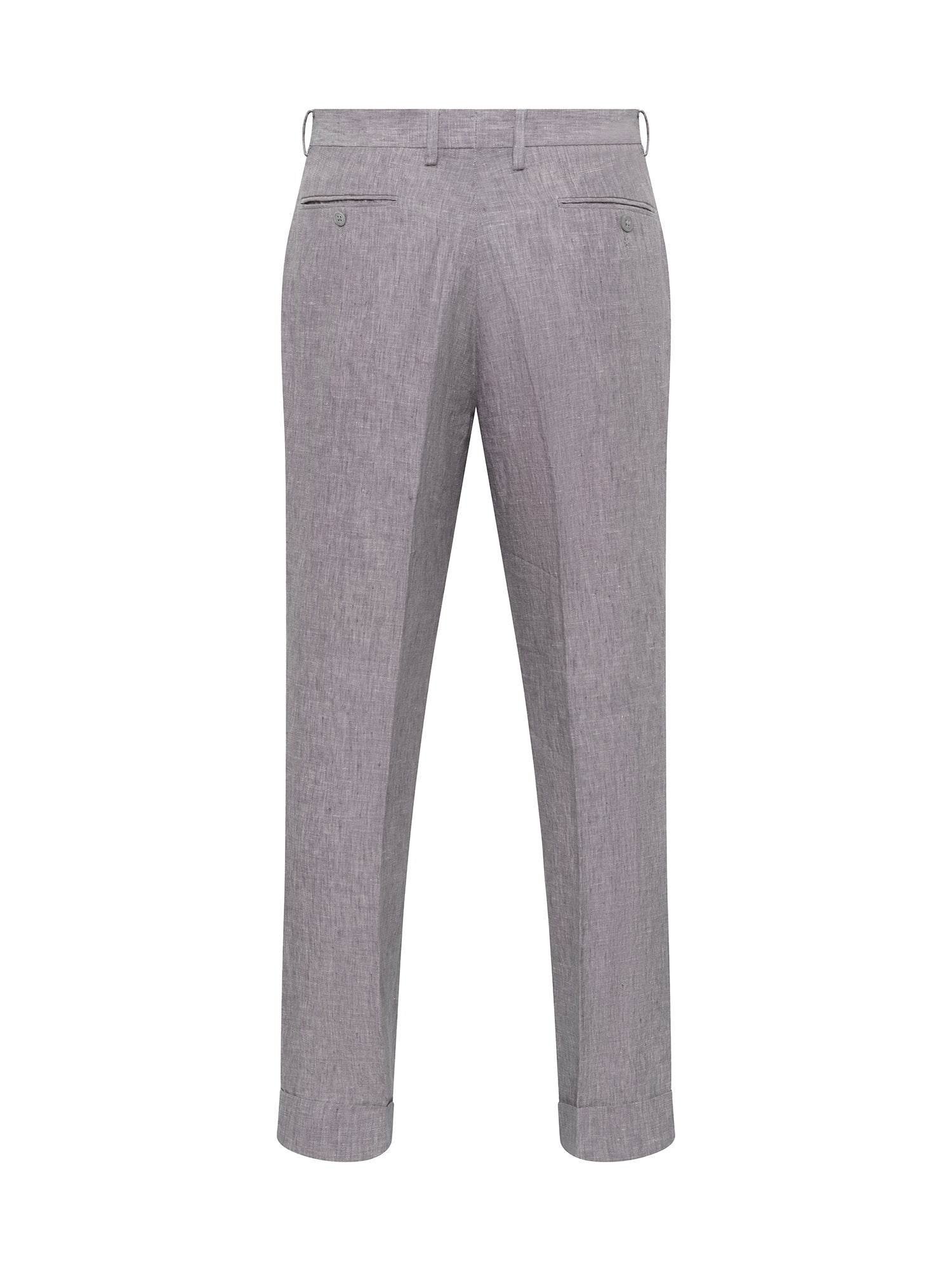 Grey Linen Wool Pleated Trouser