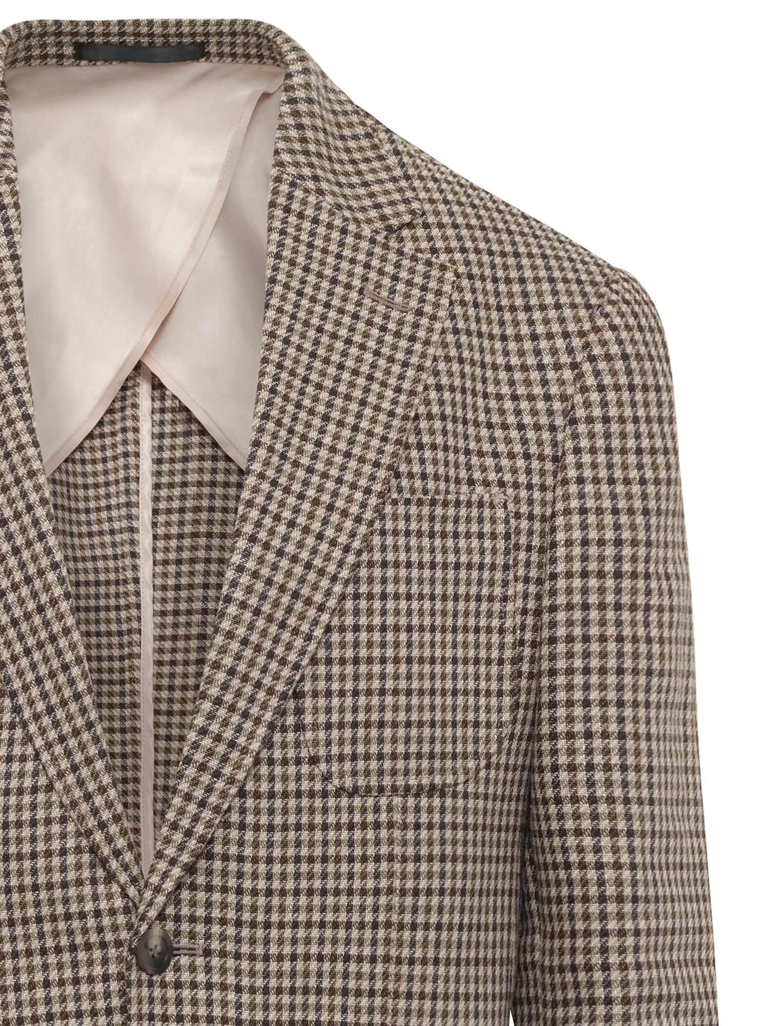 Deconstructed Brown Check Half-Lined Blazer