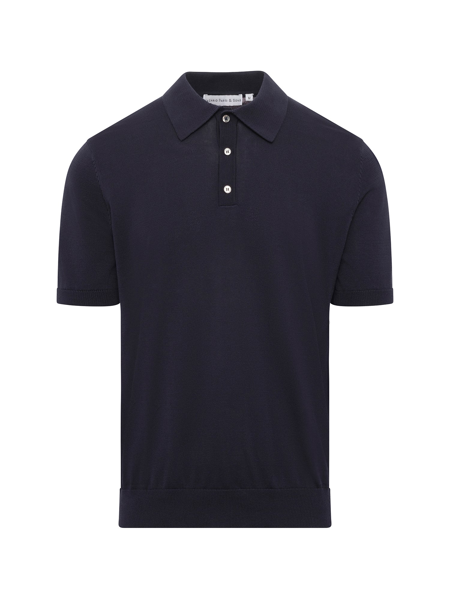 Navy Mercerised Cotton Short Sleeve Polo