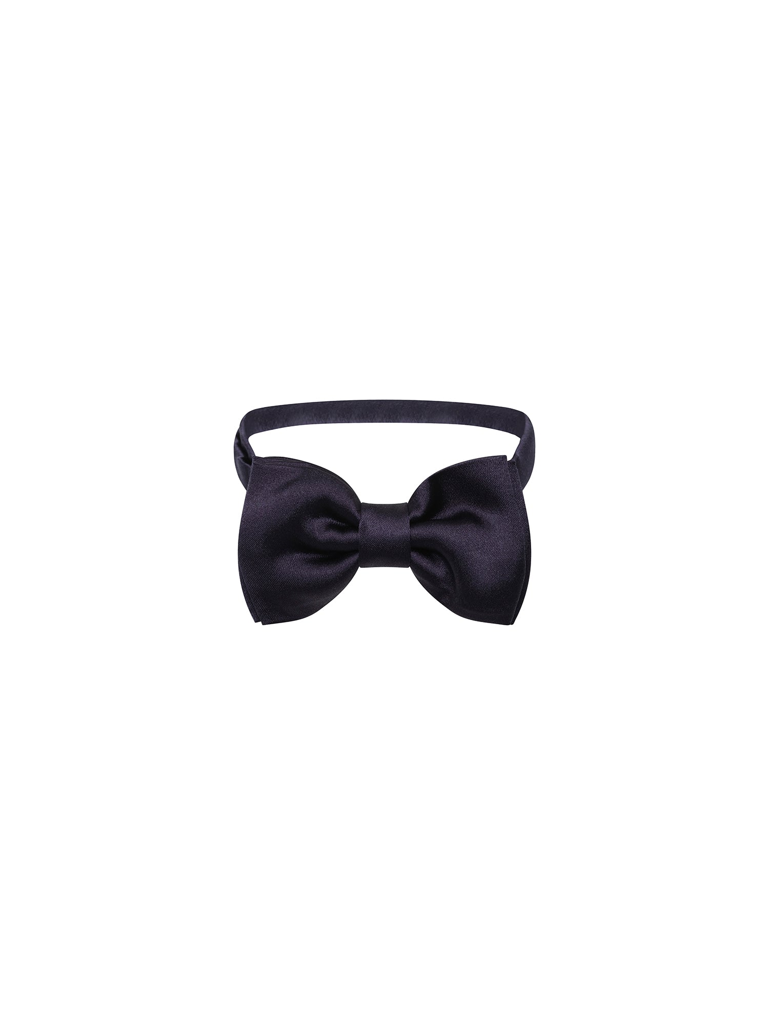 Navy Satin Bow Tie
