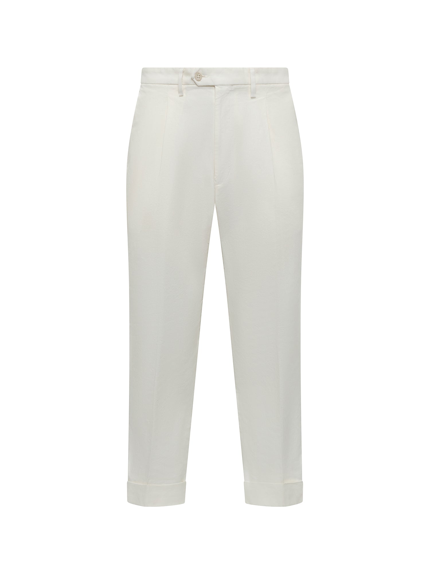 White Relaxed Pleated Trouser
