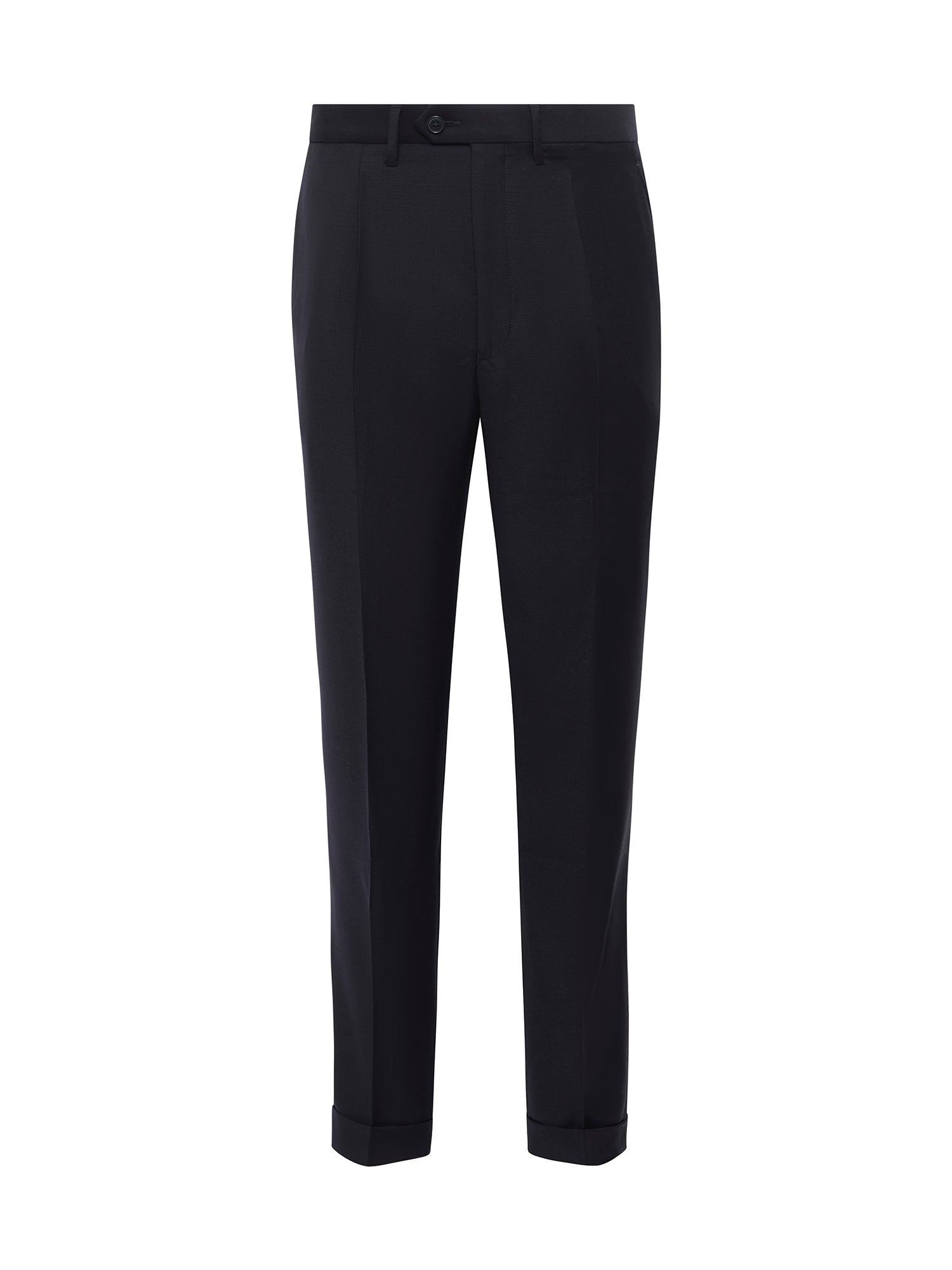 Dark Navy Pleated Cuff Trouser