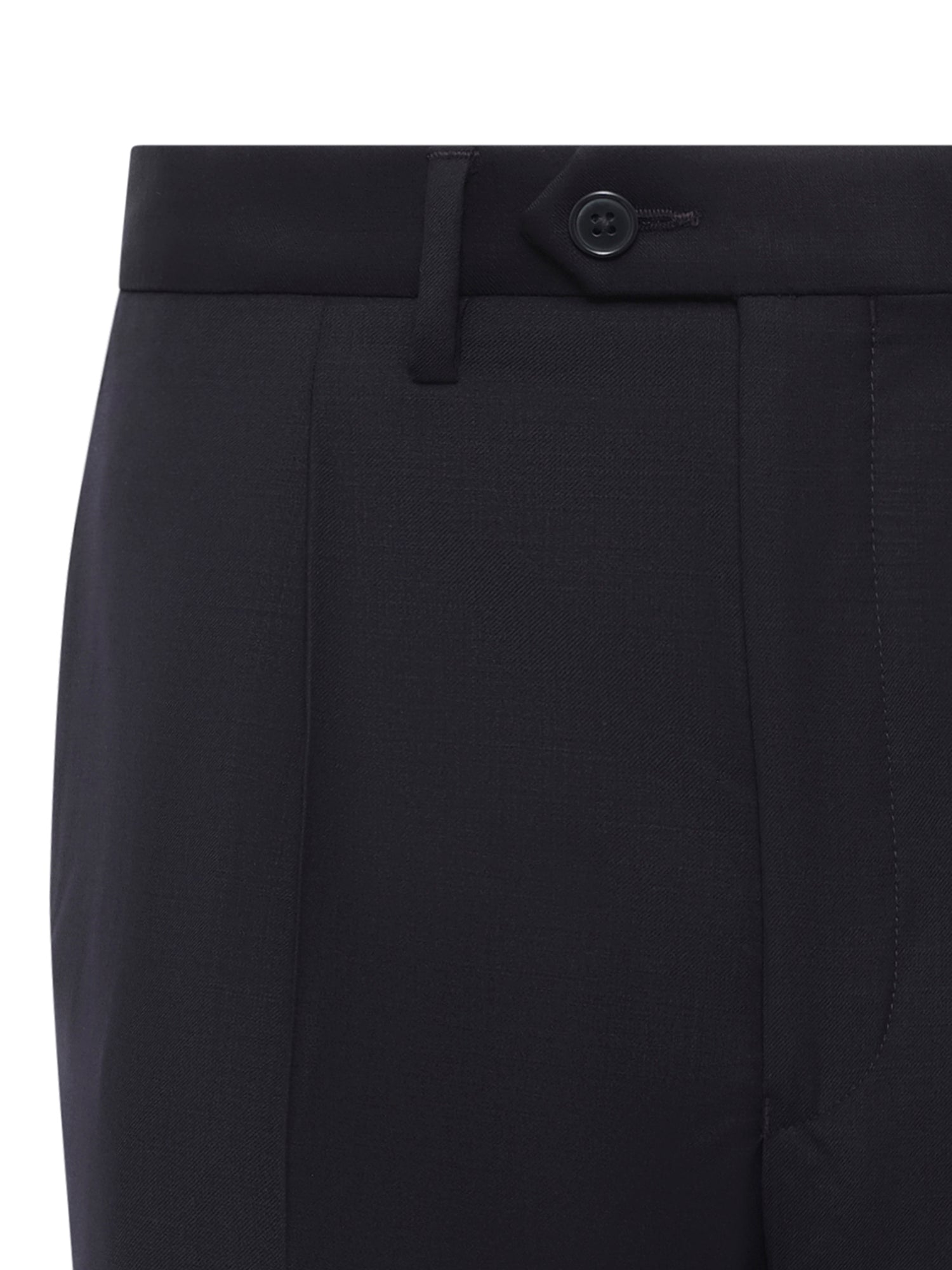Dark Navy Pleated Cuff Trouser