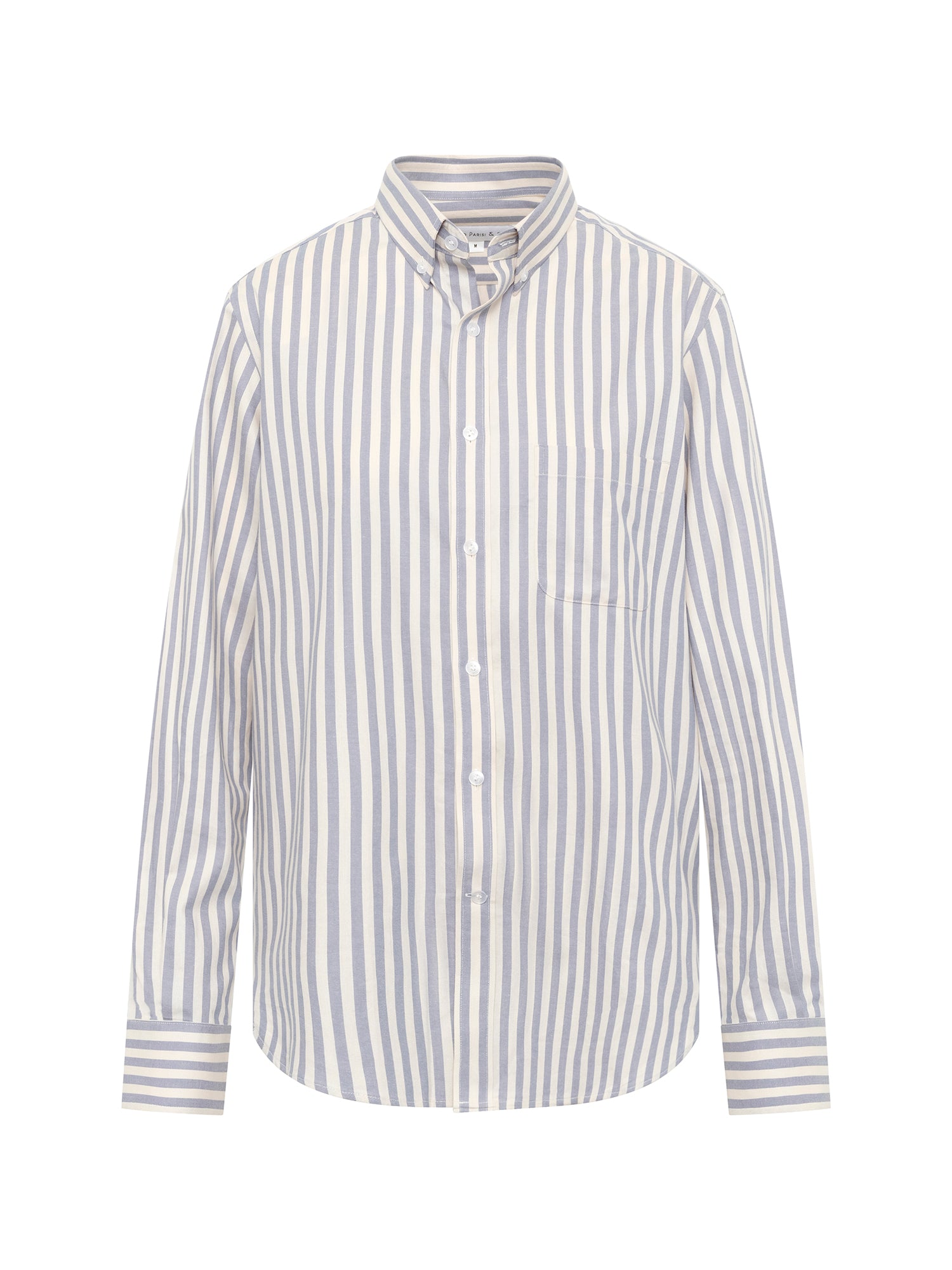 Ecru Blue Thick Stripe Button Down Shirt