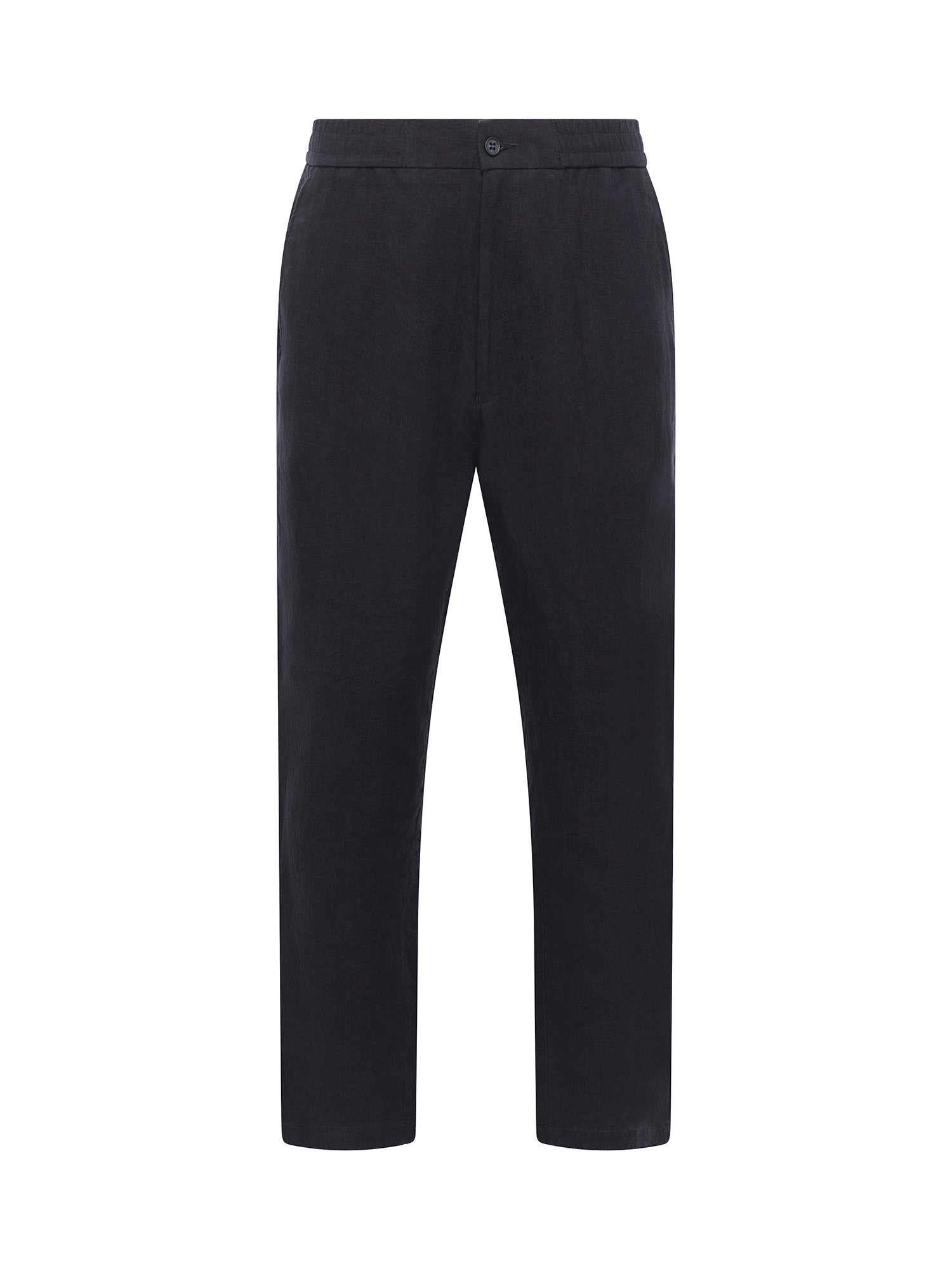 Navy Linen Jogger Pant