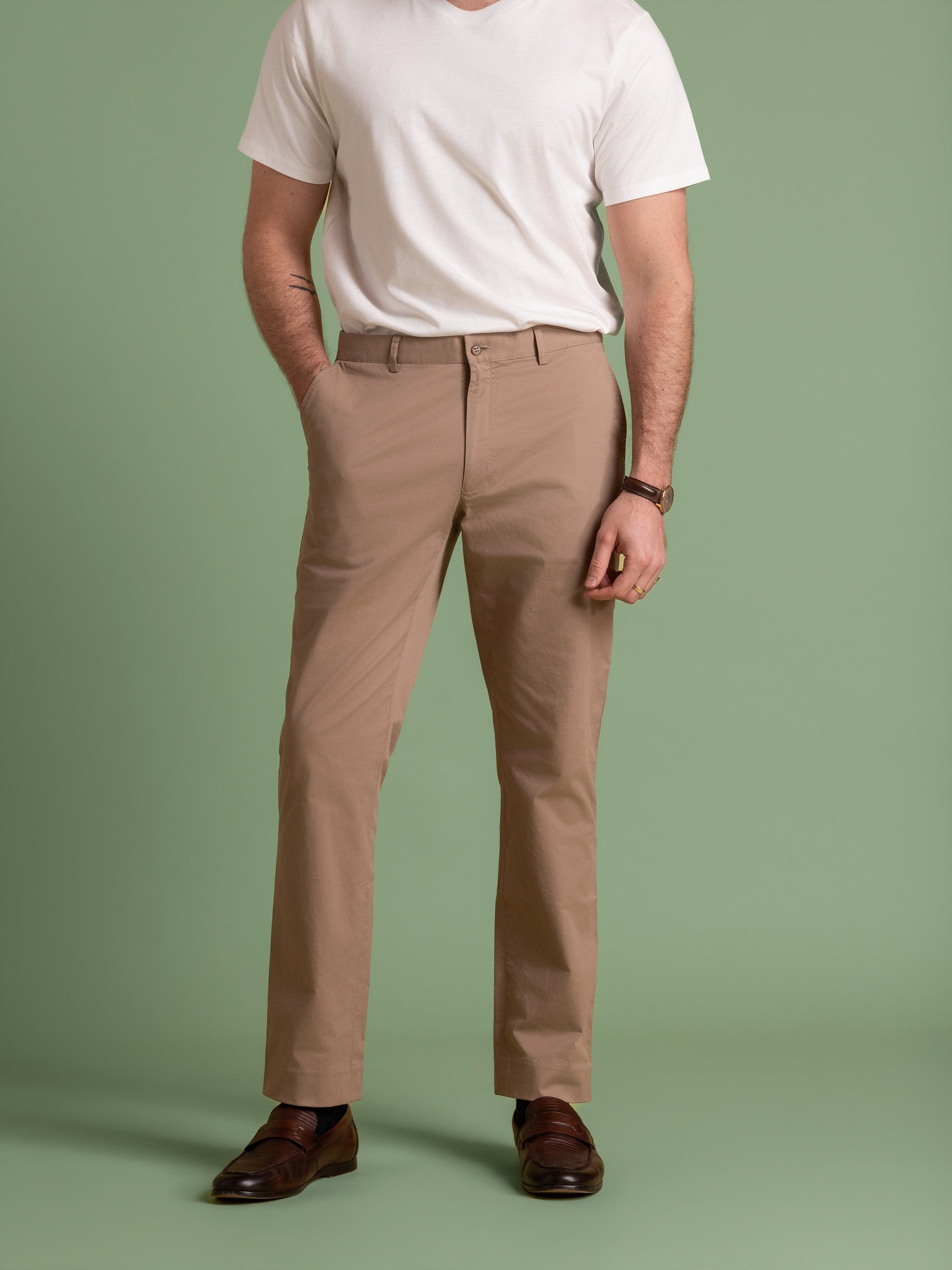 Beige Cotton Chino