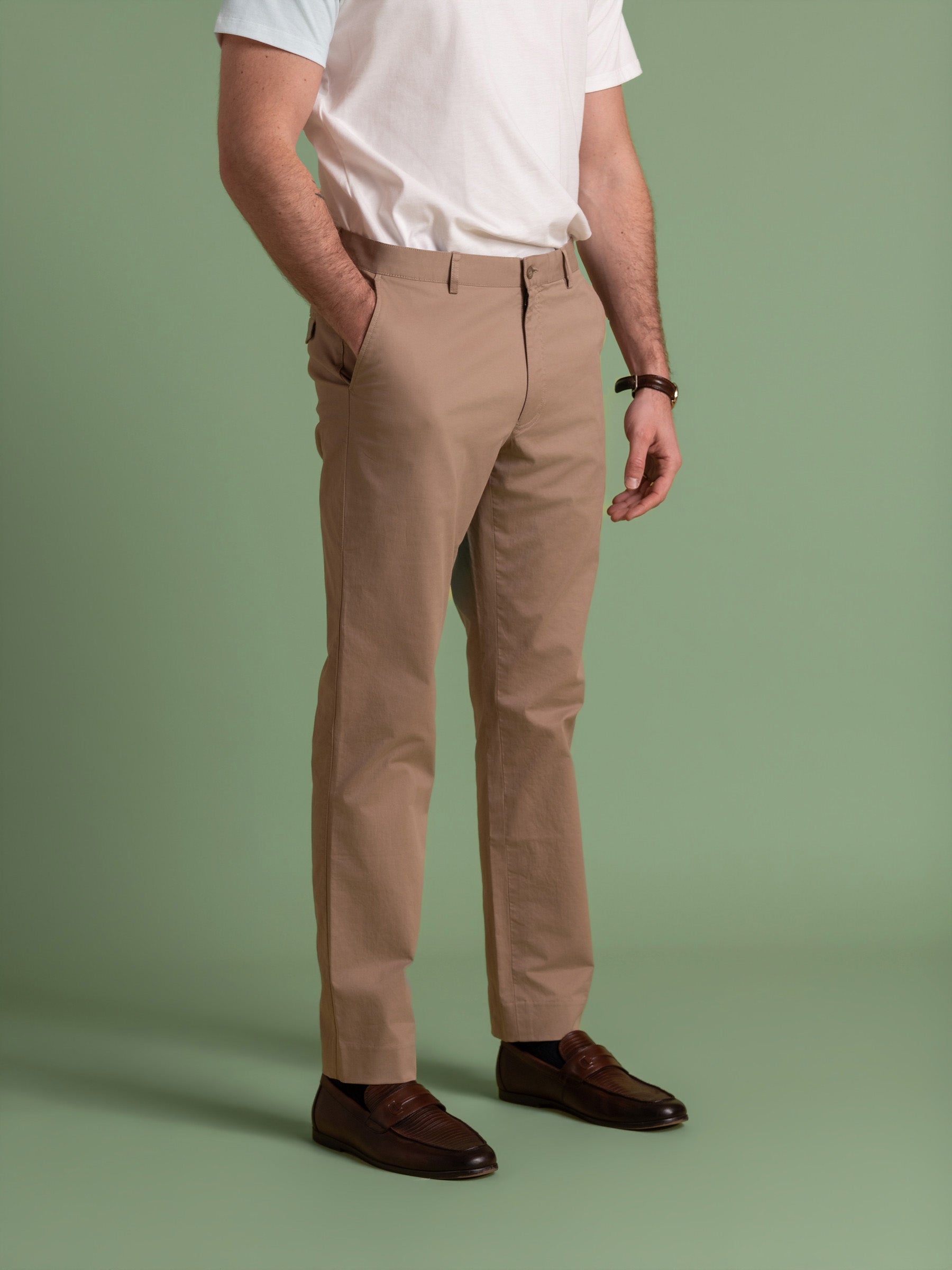 Beige Cotton Chino