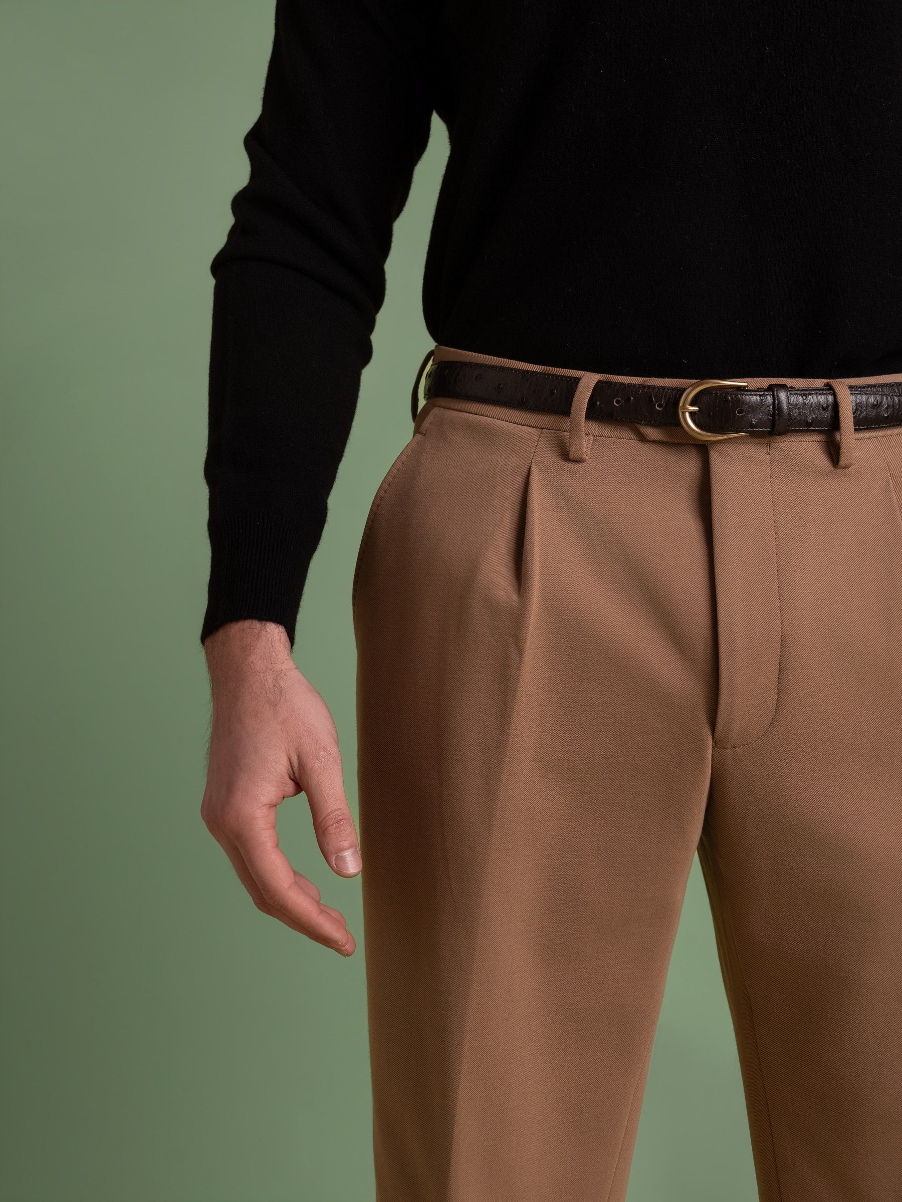 Black Wool Cashmere Crew