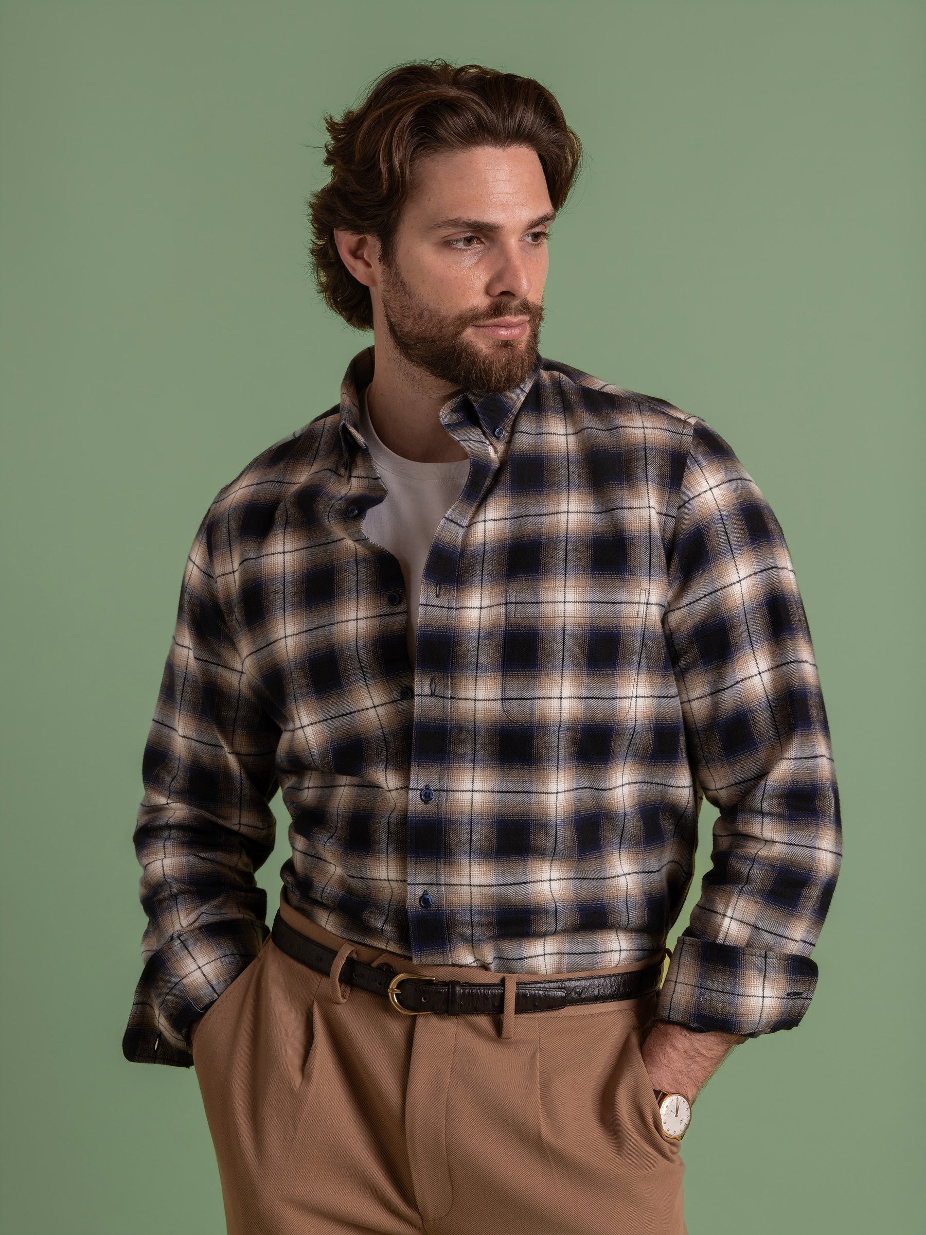 Blue Check Flannel Shirt
