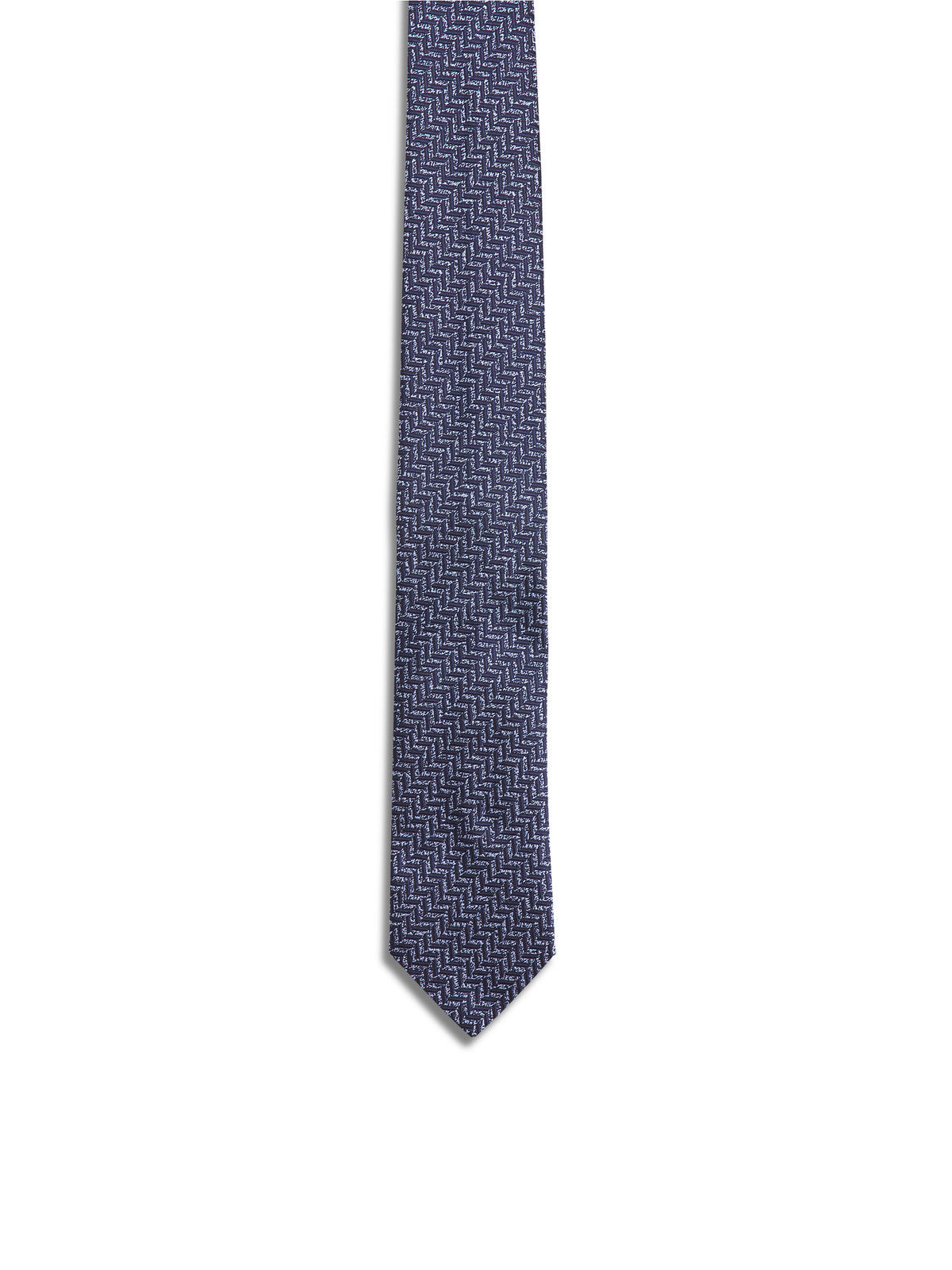 Blue Zigzag Silk Tie