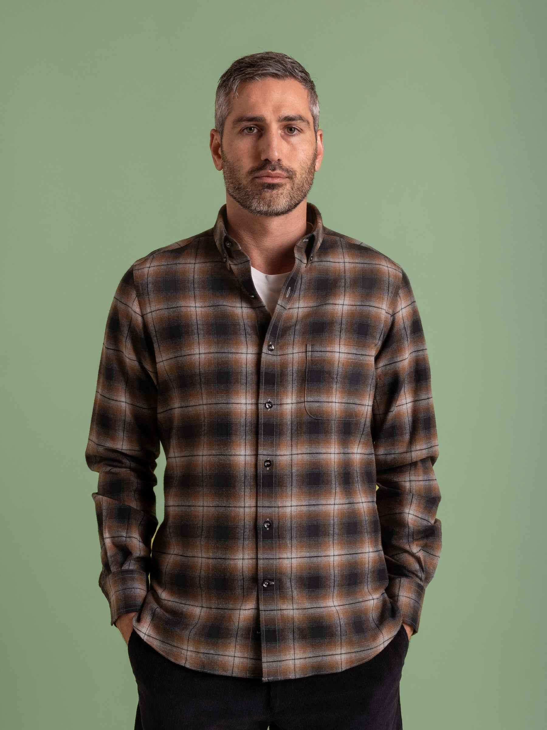 Brown Check Flannel Shirt