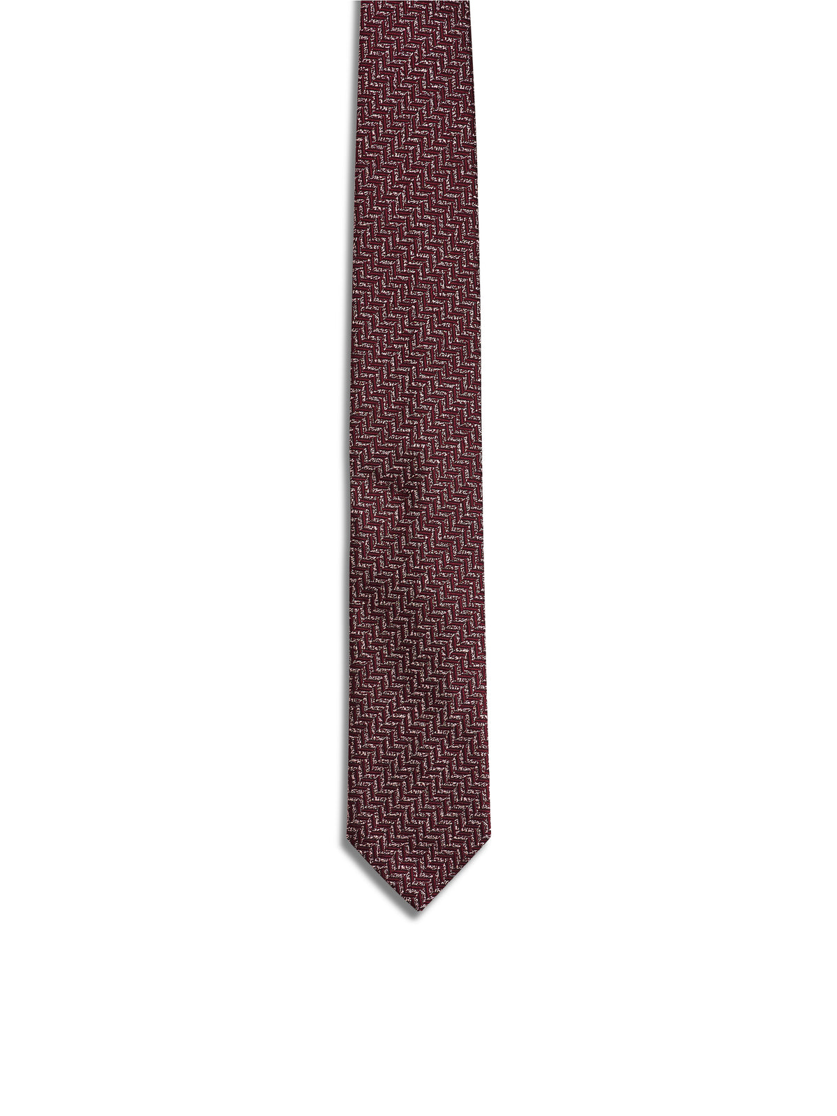 Burgundy Zigzag Silk Tie