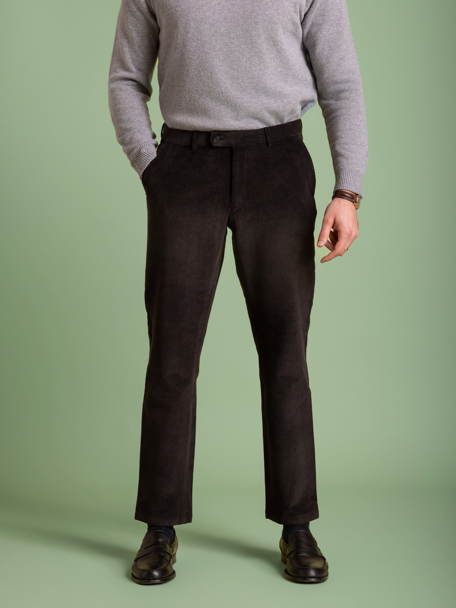 Charcoal Cord Chino