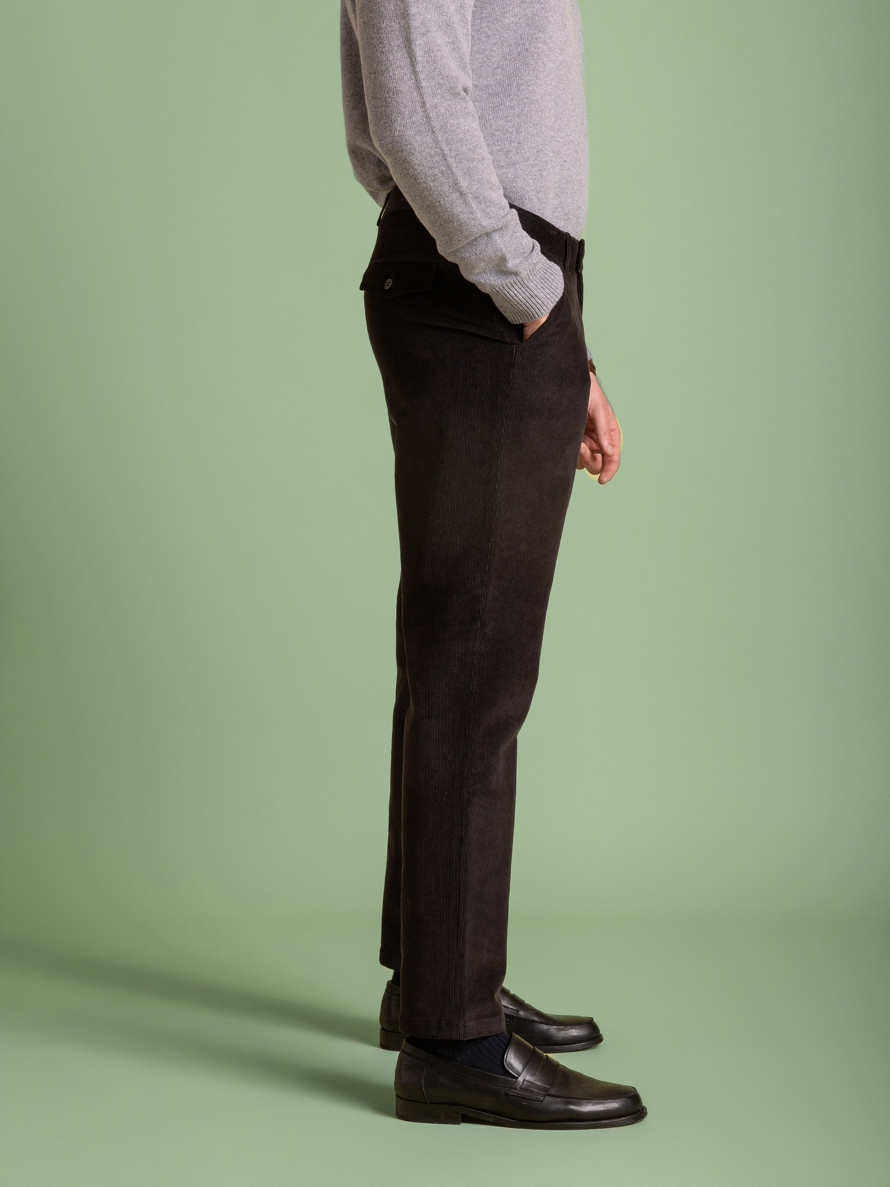 Charcoal Cord Chino