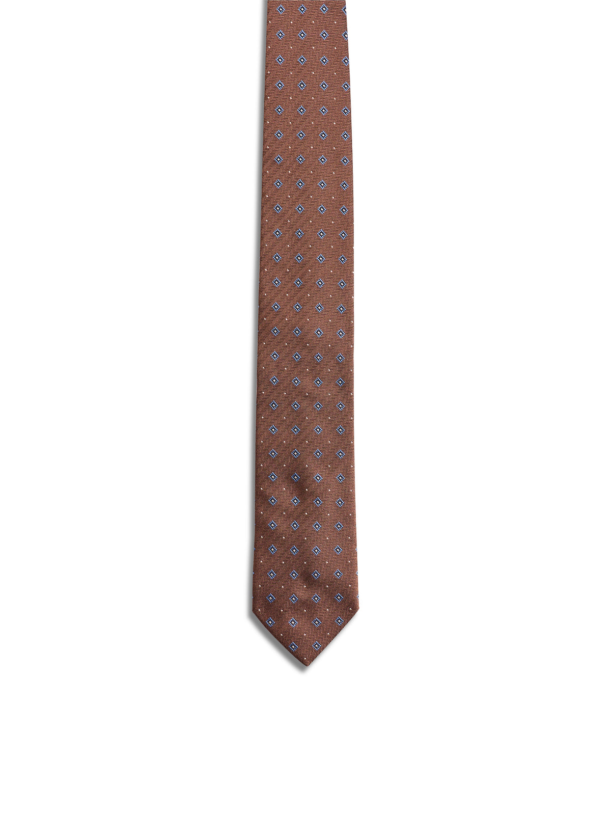 Chocolate & Blue Diamond Silk Tie