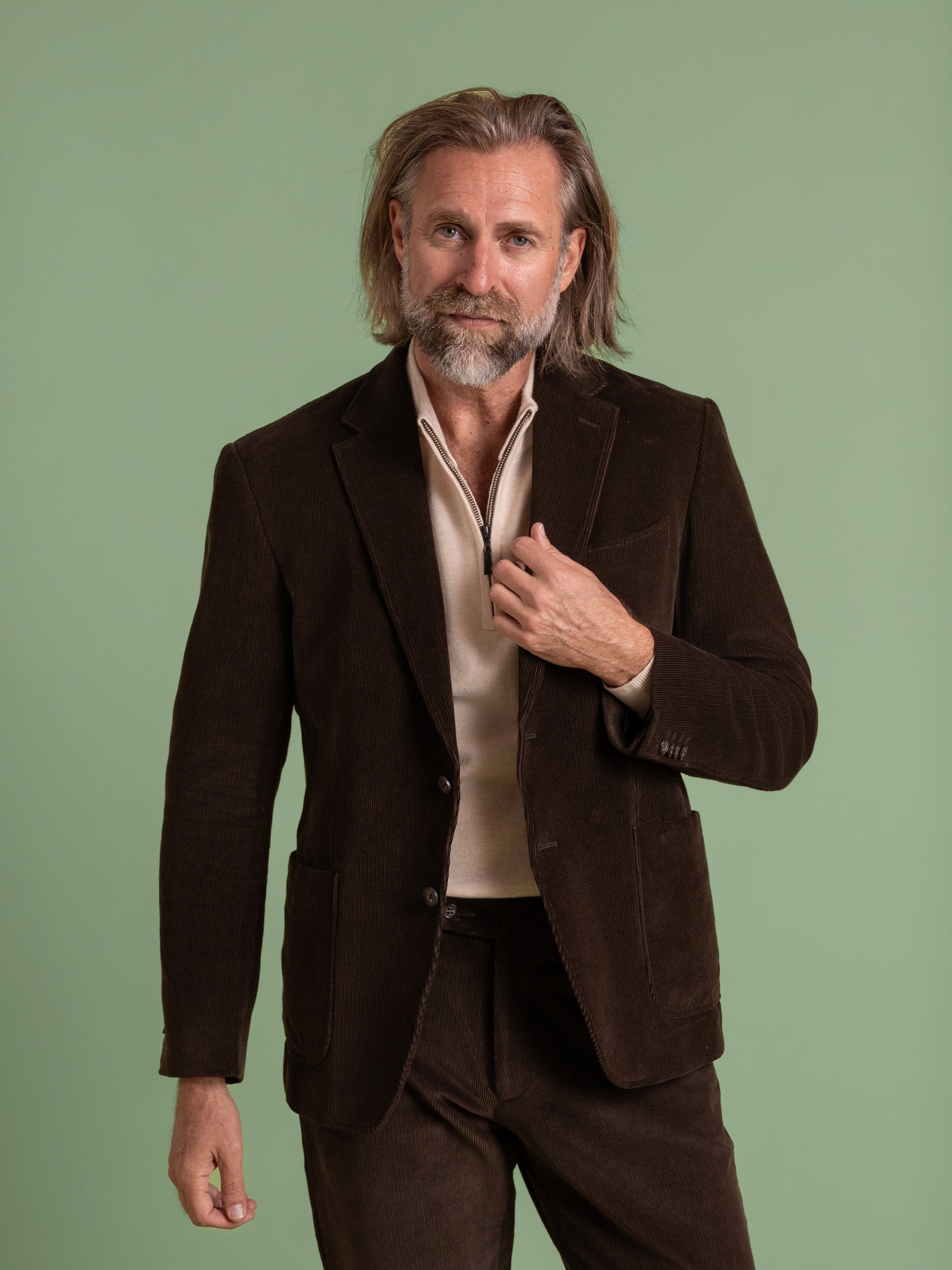 Deconstructed Mocha Corduroy Blazer