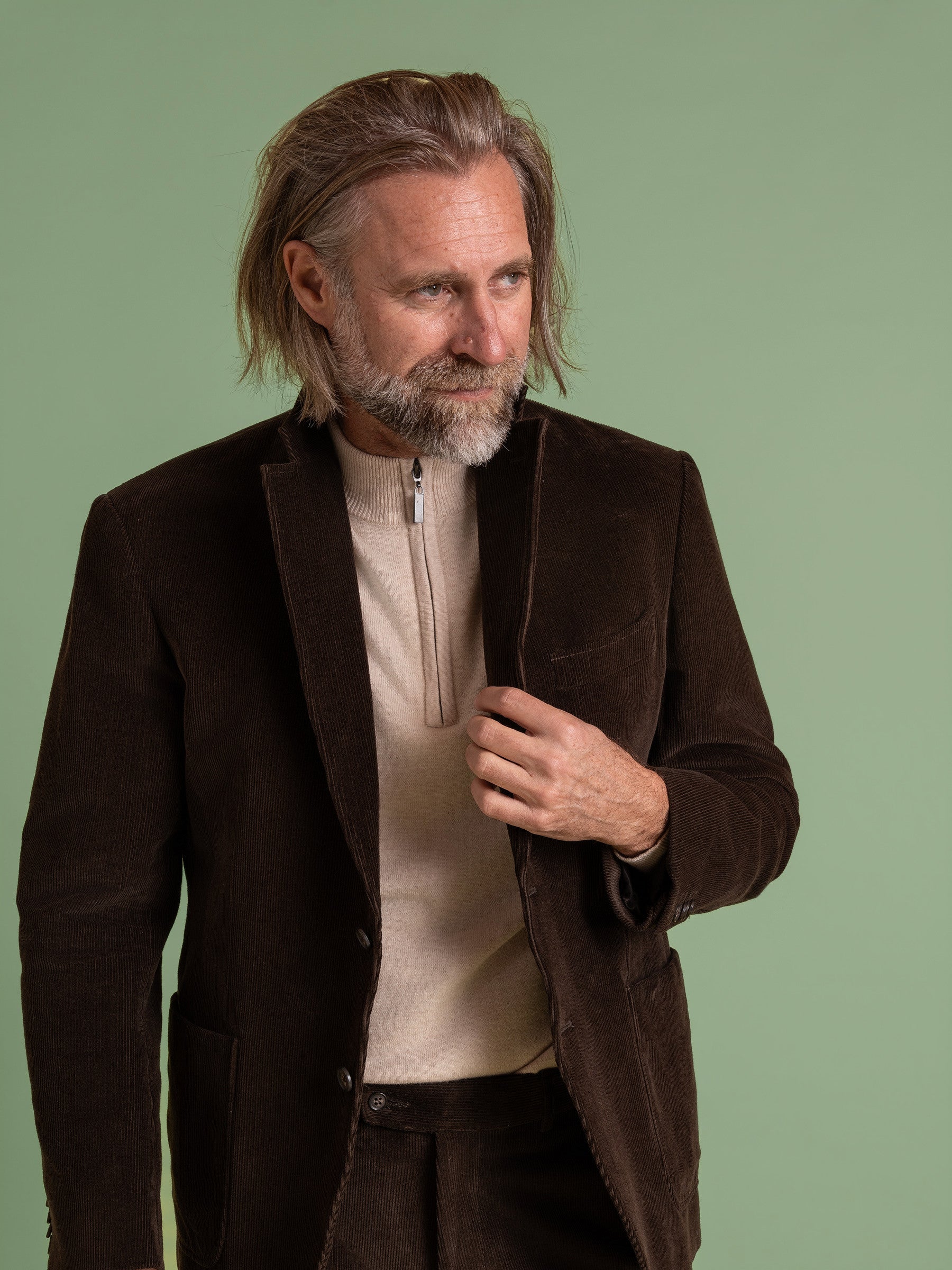 Deconstructed Mocha Corduroy Blazer