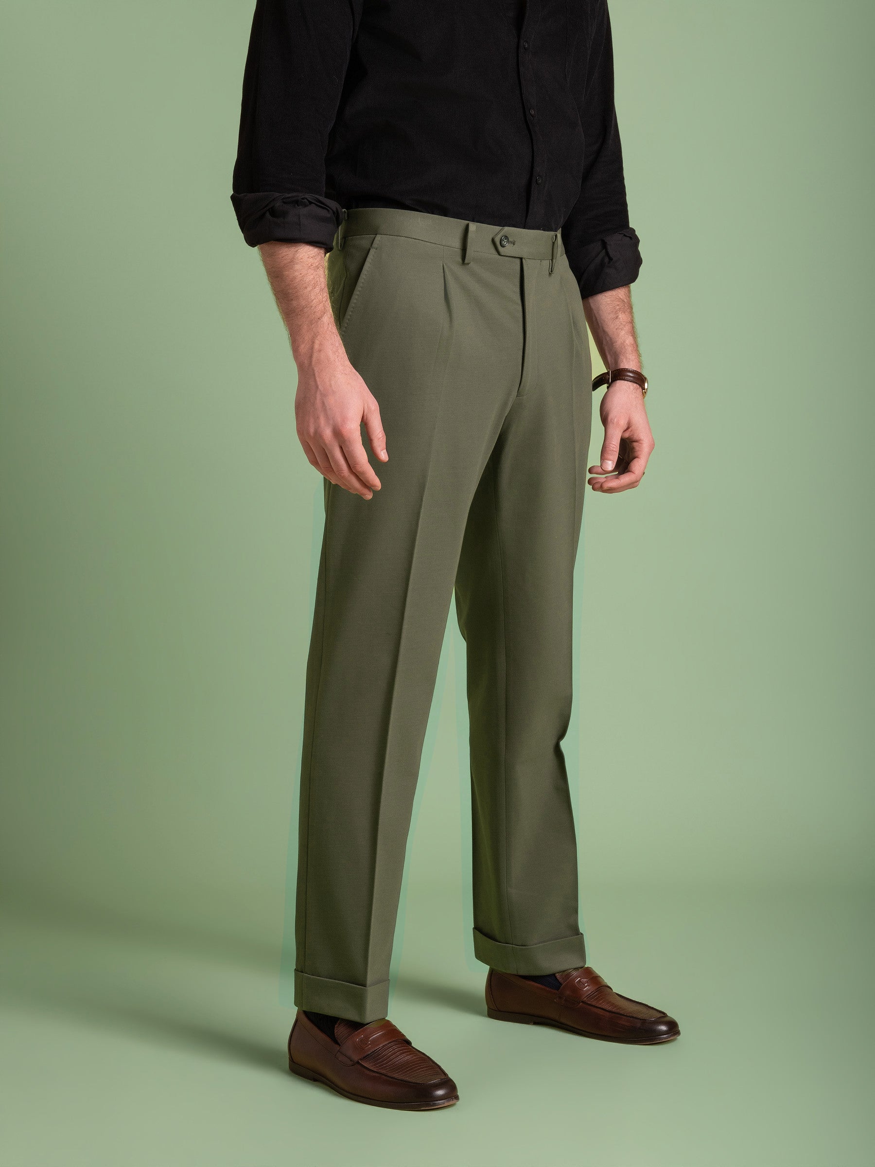Green Pleated Trouser