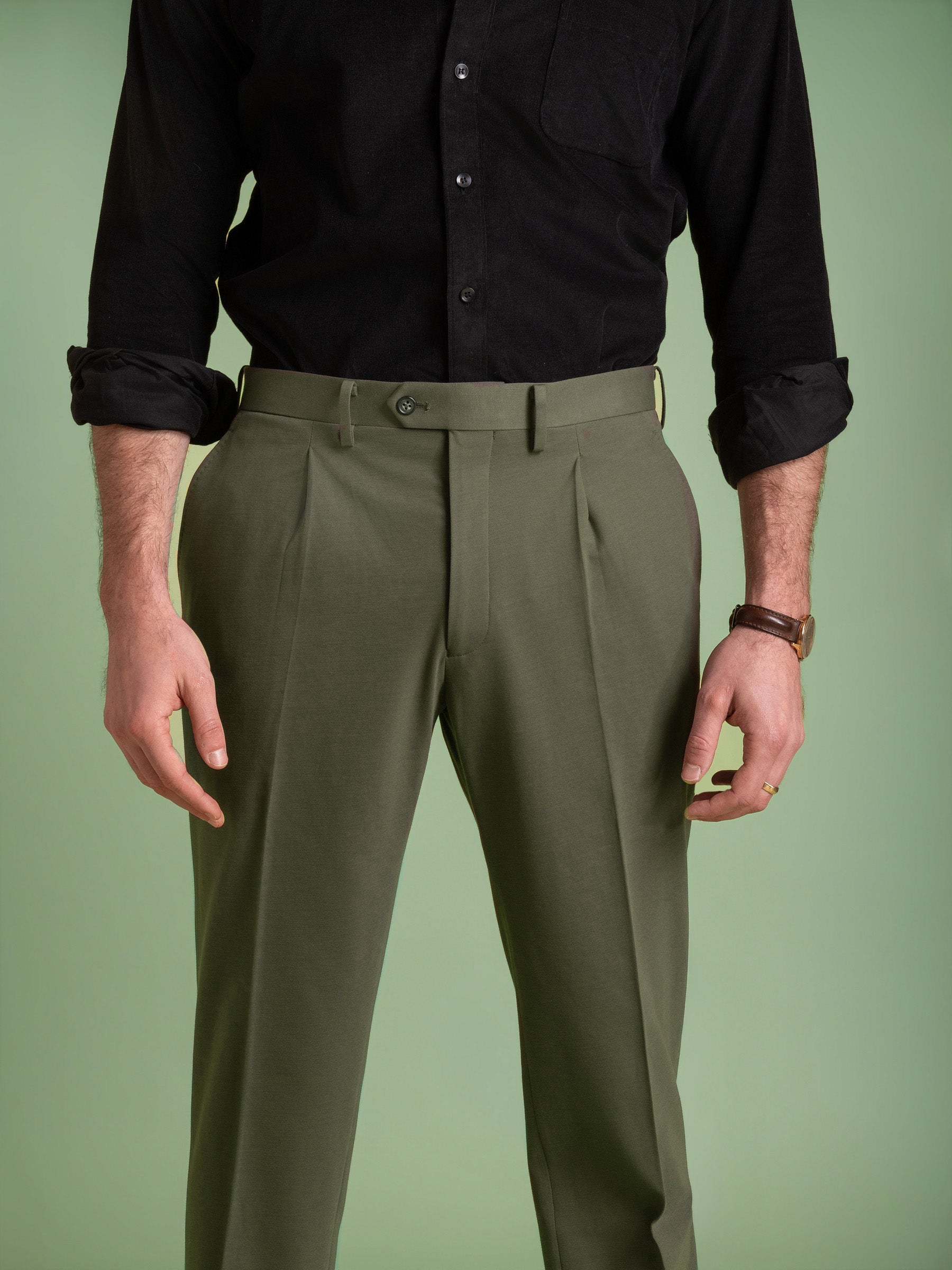Green Pleated Trouser