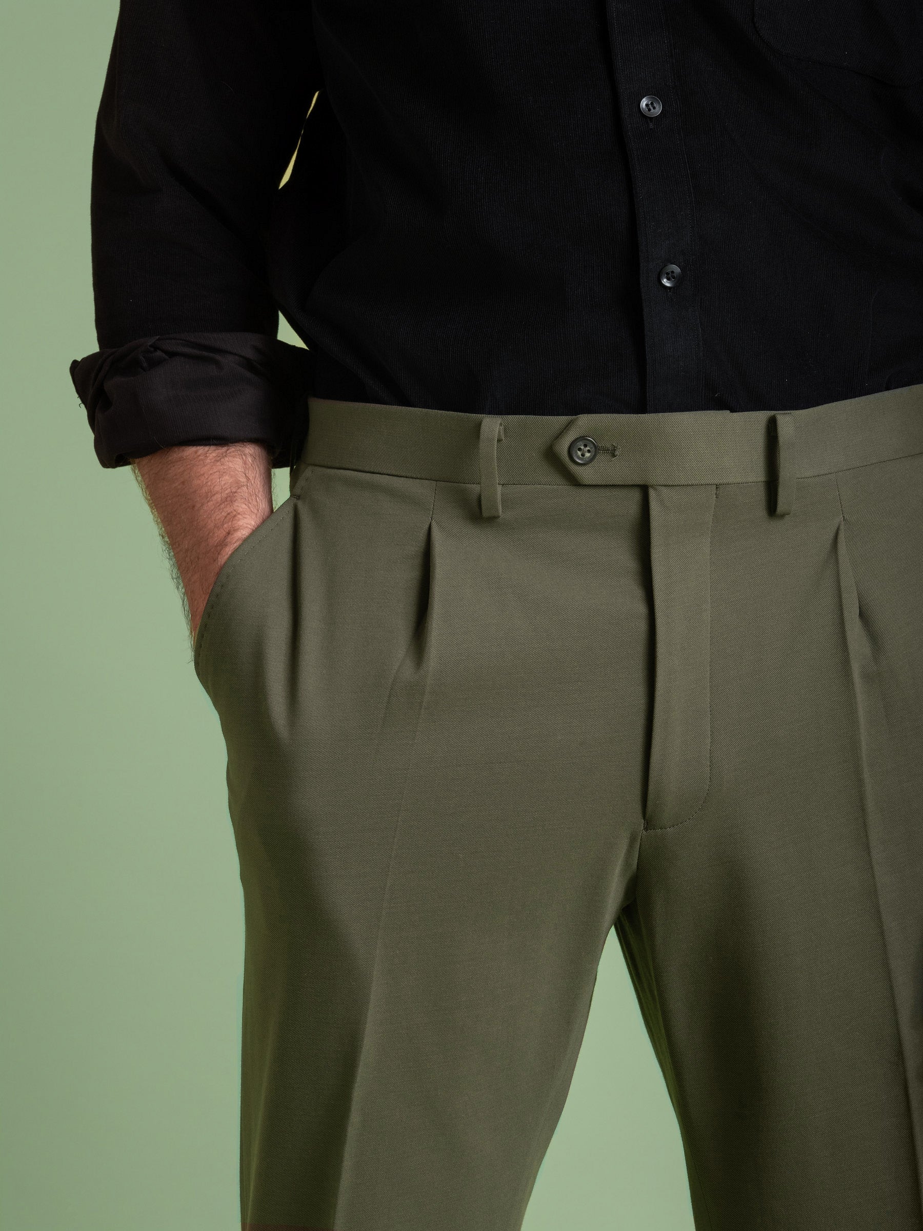 Green Pleated Trouser