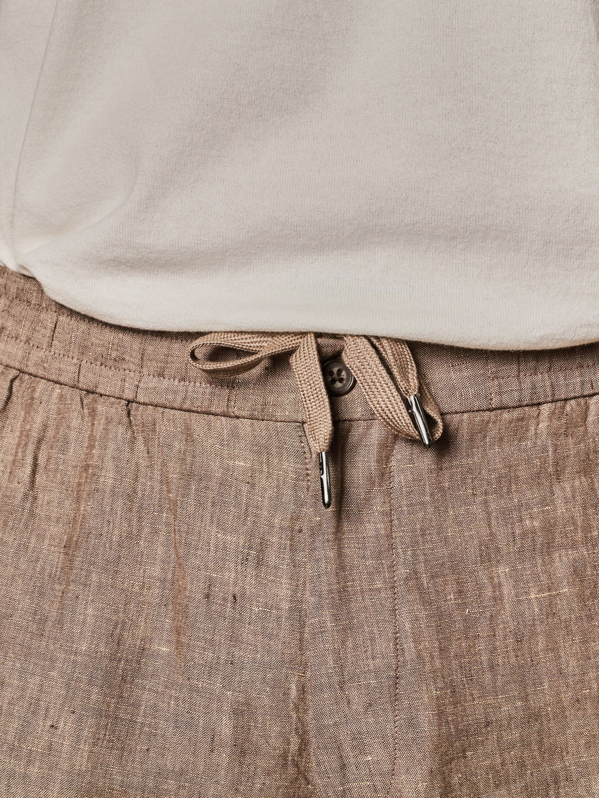 Light Brown Linen Jogger Pant