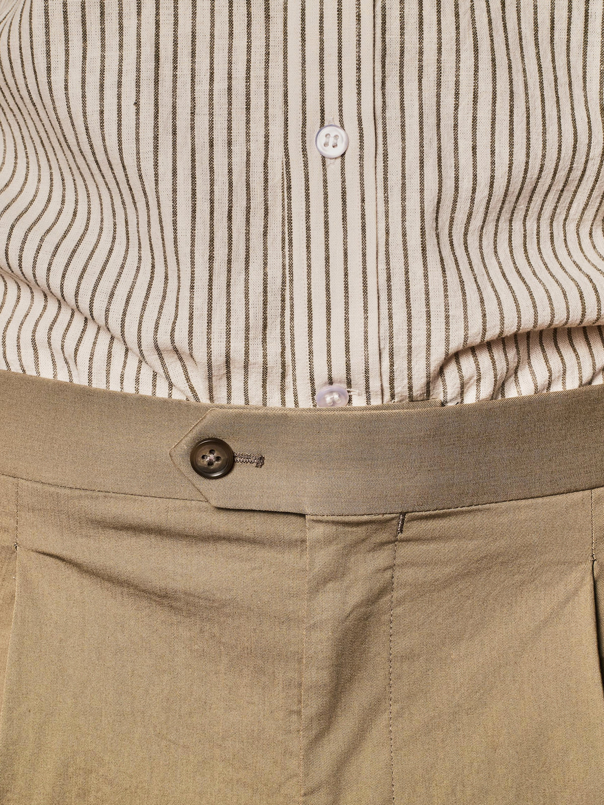 Taupe Side Adjuster Pleated Trouser
