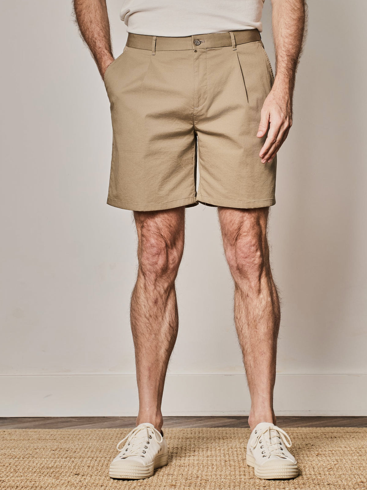 Taupe Pleated Shorts